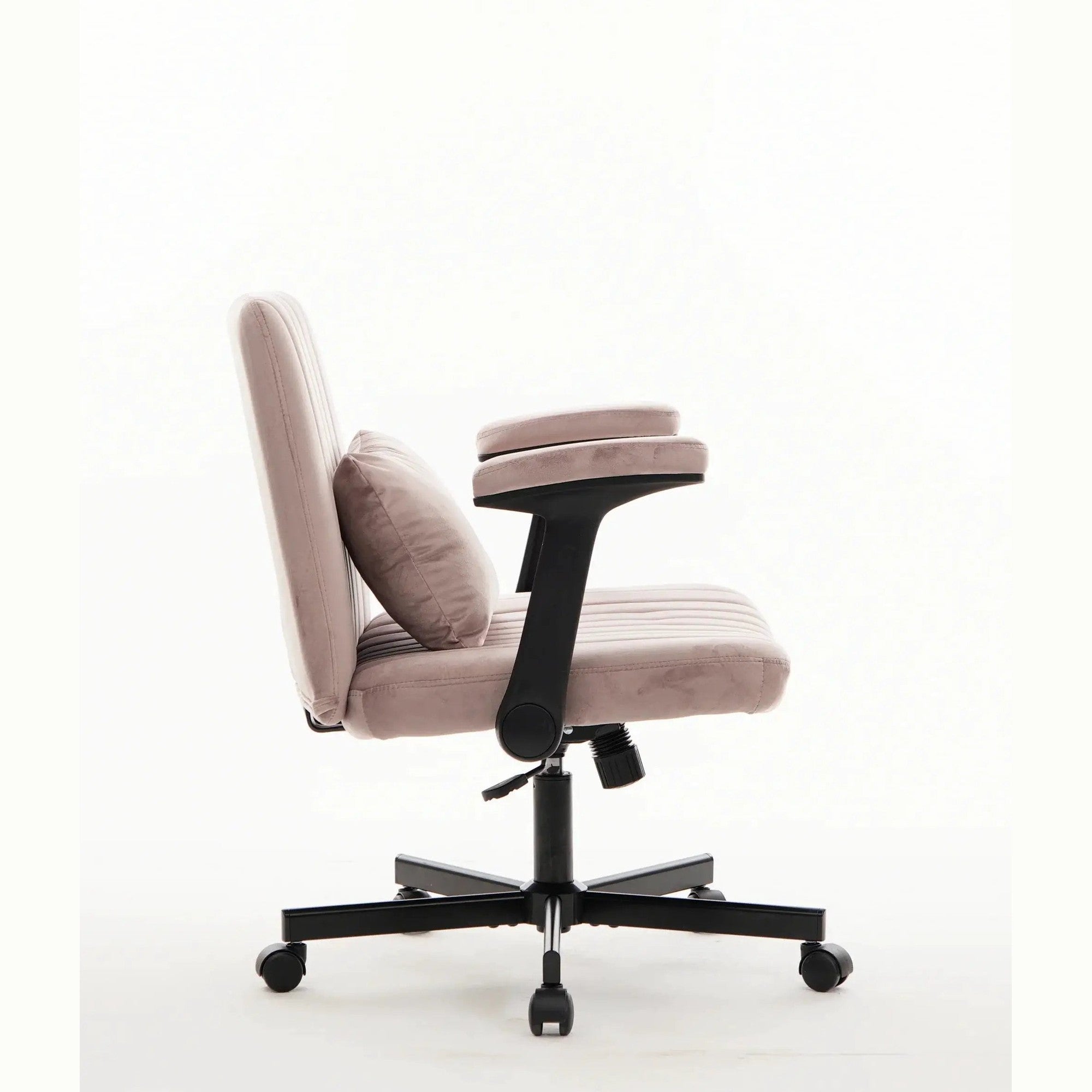 Dark Pink Velvet Criss Cross Armchair With Wheels For Home Office by Platinum-Level Office Chairs