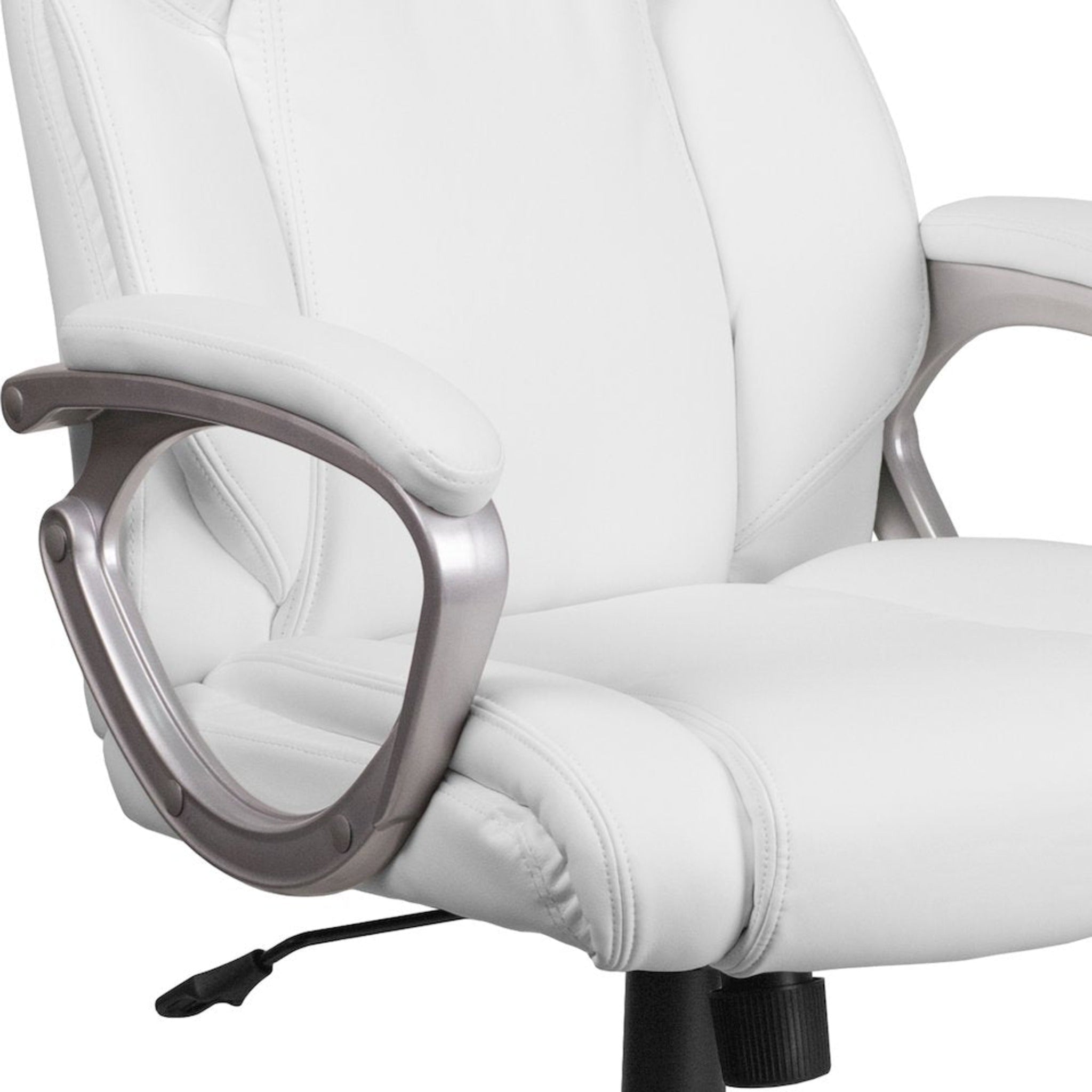 Mid-Back White LeatherSoft Executive Swivel Office Chair