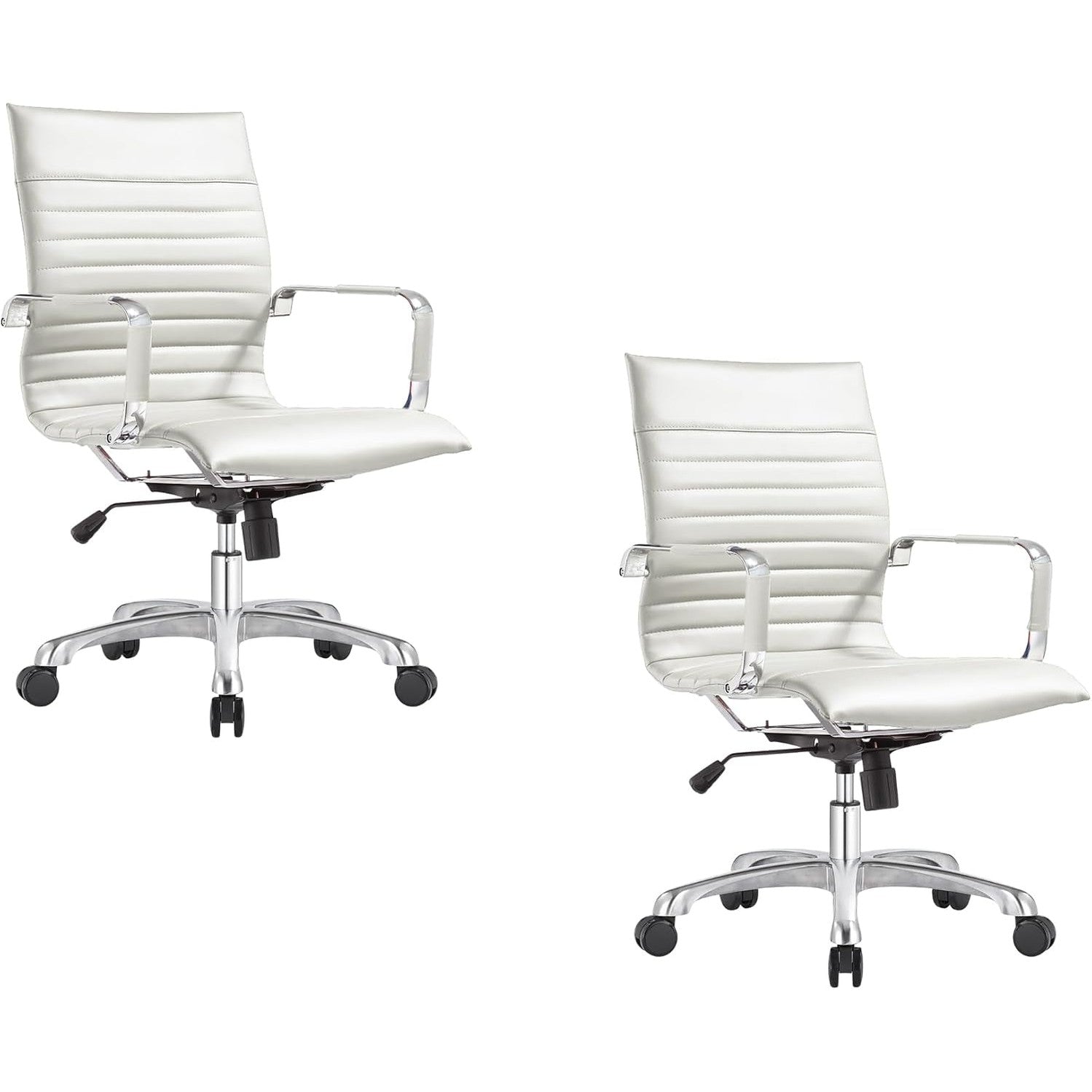 Leisuremod Ergonomic Executive Office Chair with Lumbar Support – Adjustable Leather Swivel Desk Chair, High Back Computer Chair Home & Office with Rolling Wheels & Chrome Base