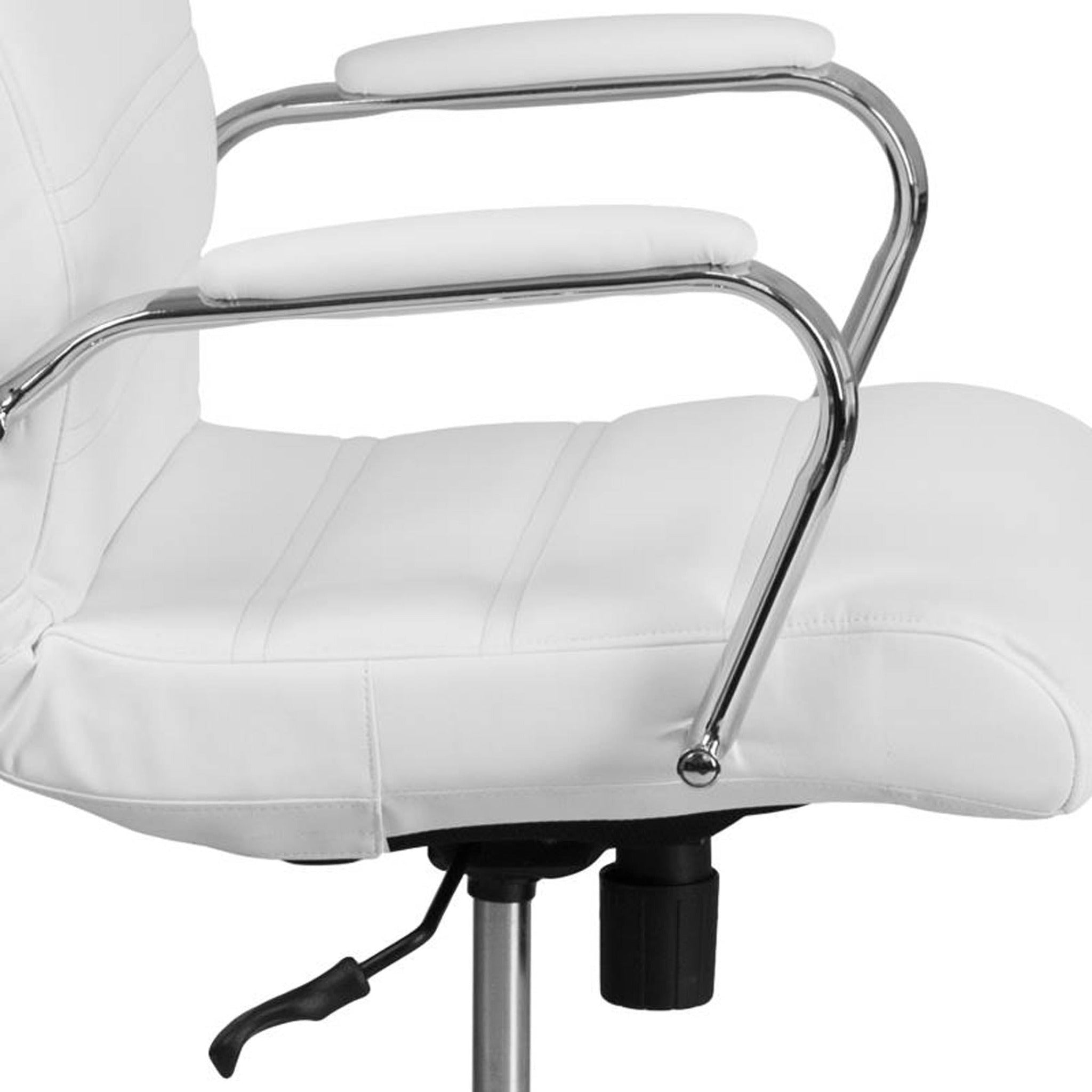 Whitney High Back White LeatherSoft Executive Office Chair with Chrome Frame
