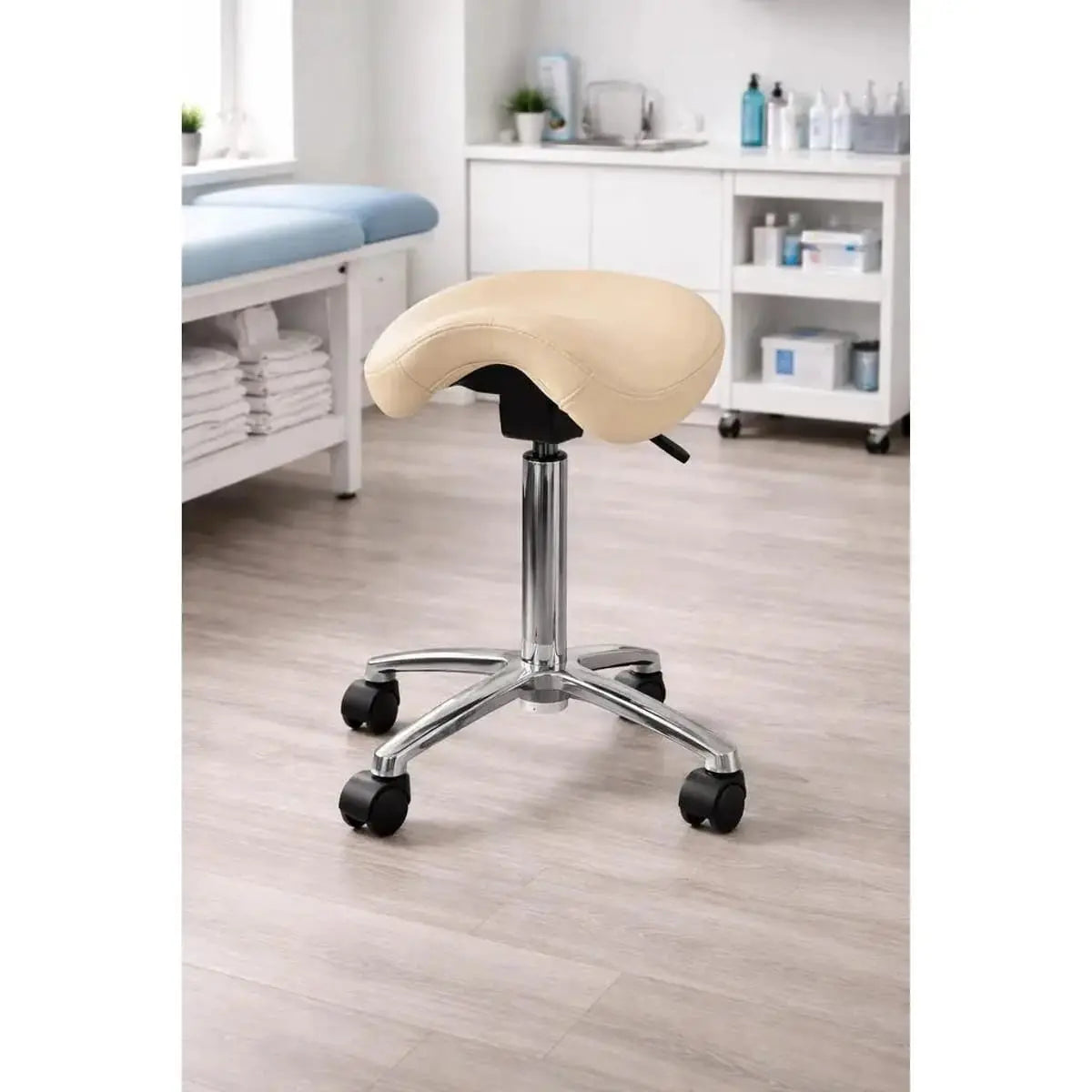 Adjustable Black Saddle Stool With Wheels For Dental Office Salon Clinic Lab Ergonomic Tilt Chair ADS