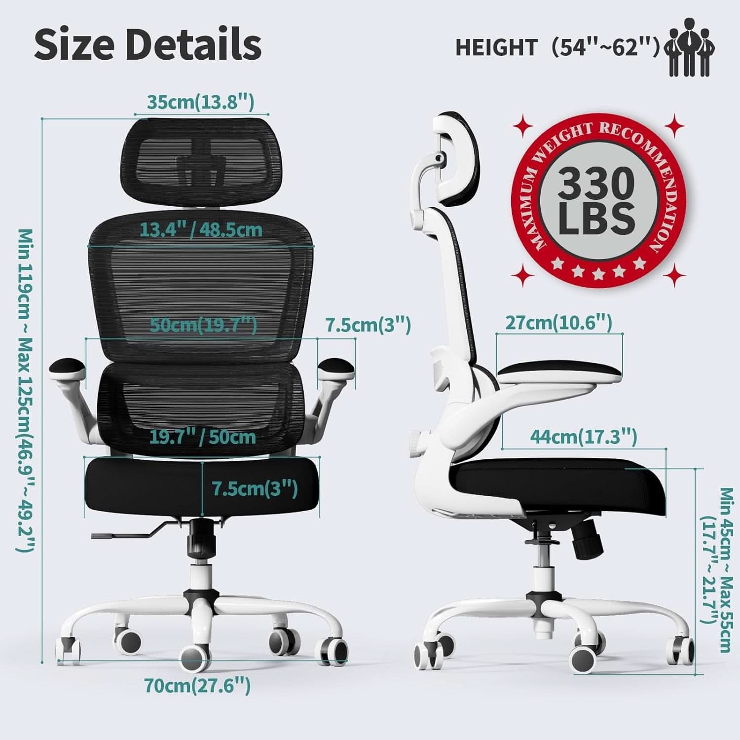 Black and White High Back Mesh Ergonomic Office Chair - Platinum-Level Office Chairs