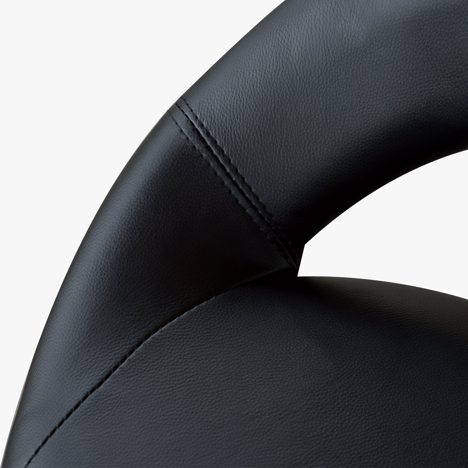 Crescent Rolling Salon Stool with Adjustable Height, Breathable Open Back, Foam Cushion Seat, and 5 Caster Wheels, Black by Platinum-Level Office Chairs