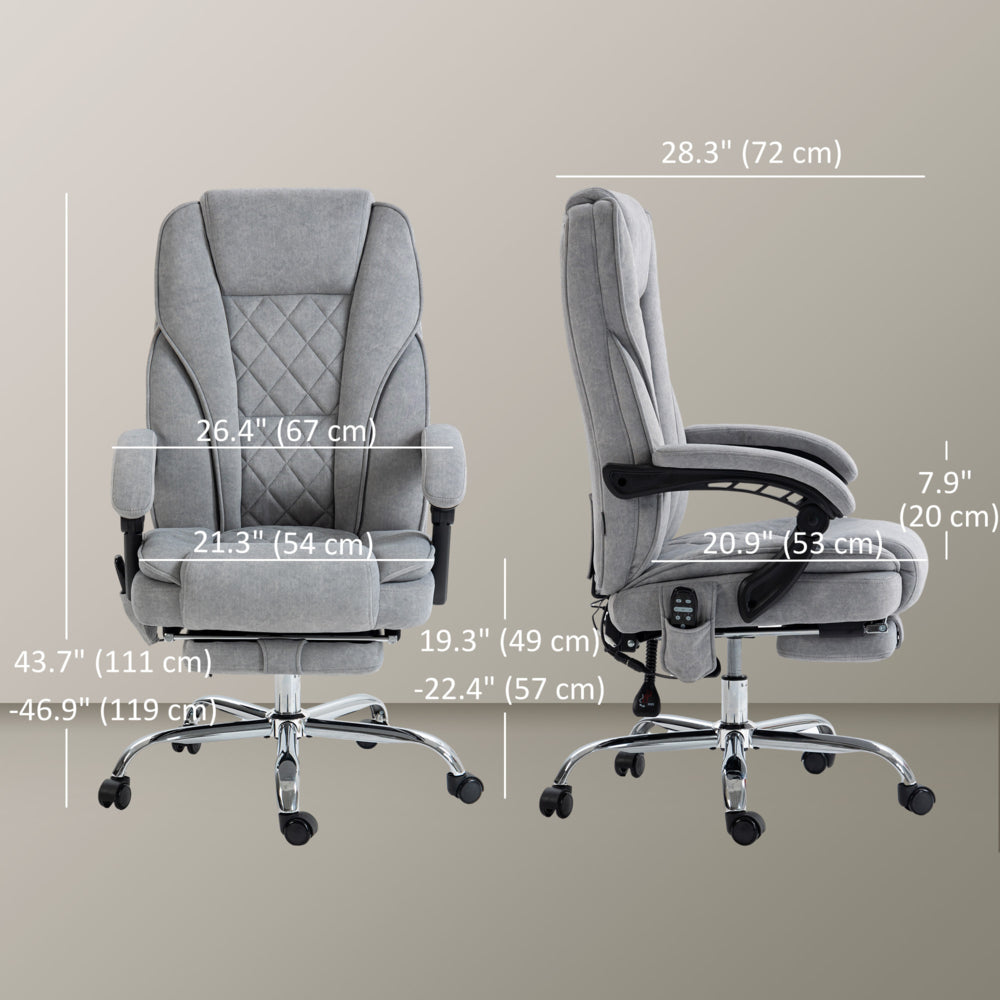 Vinsetto High Back Reclining Massage Office Chair, Gray - remote control detail