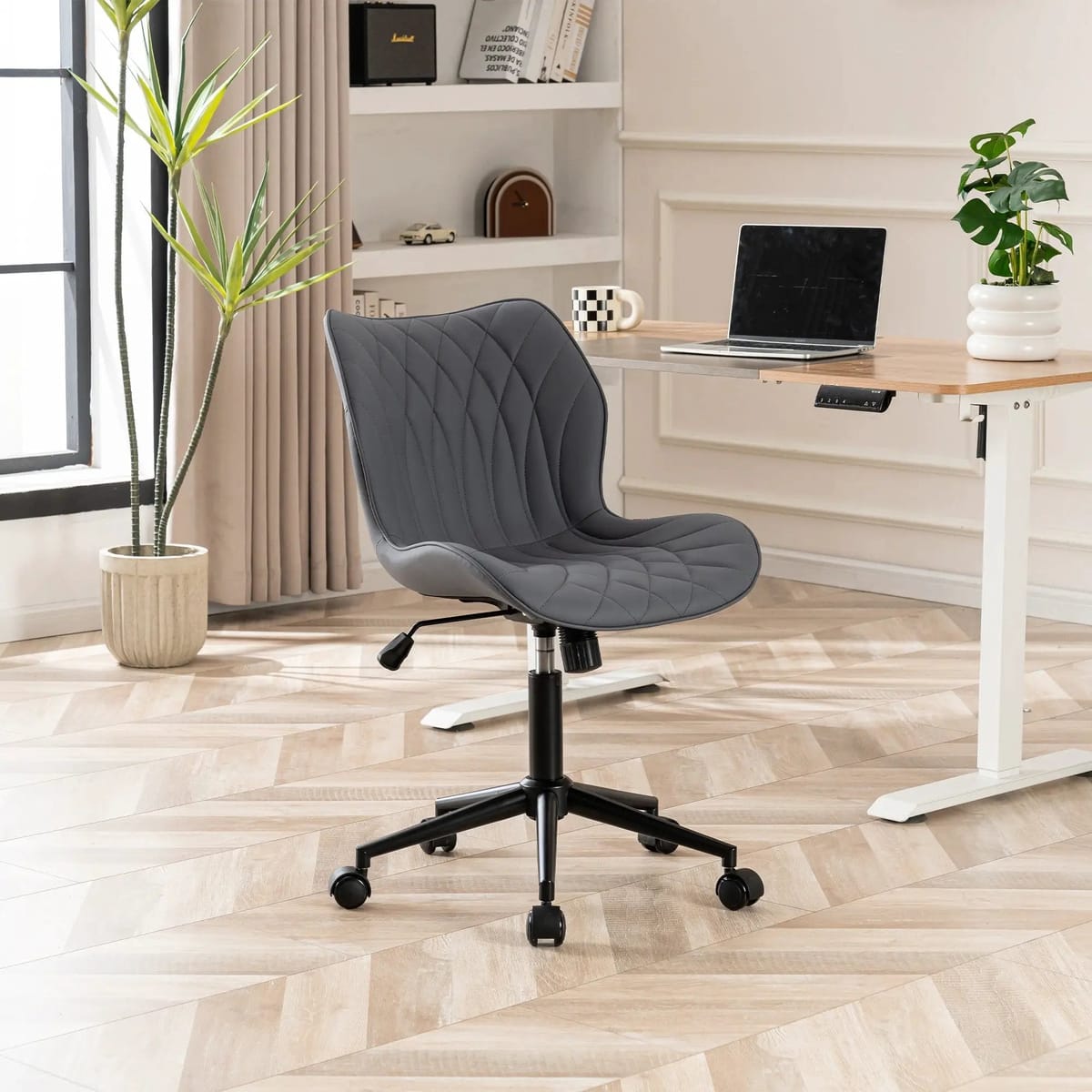 Swivel Armless Desk Chair Office Chairs Makeup Vanity Chair
