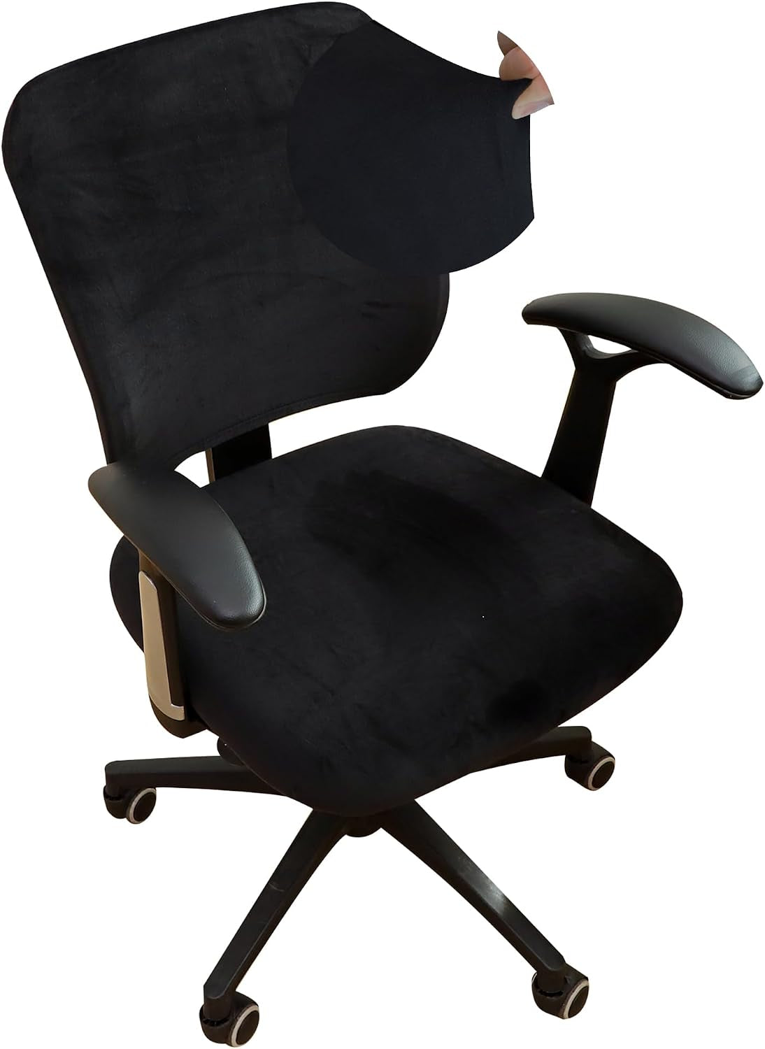 FORCHEER Floral Split Office Chair Covers Two Pieces Stretch Separated Desk Chair Slipcover Washable -Spring Floral