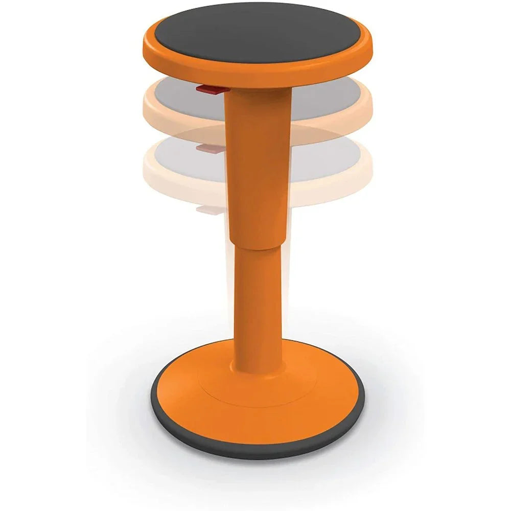 Hierarchy Height Adjustable Wobble Grow Stool Tall Orange For Focus by Platinum-Level Office Chairs