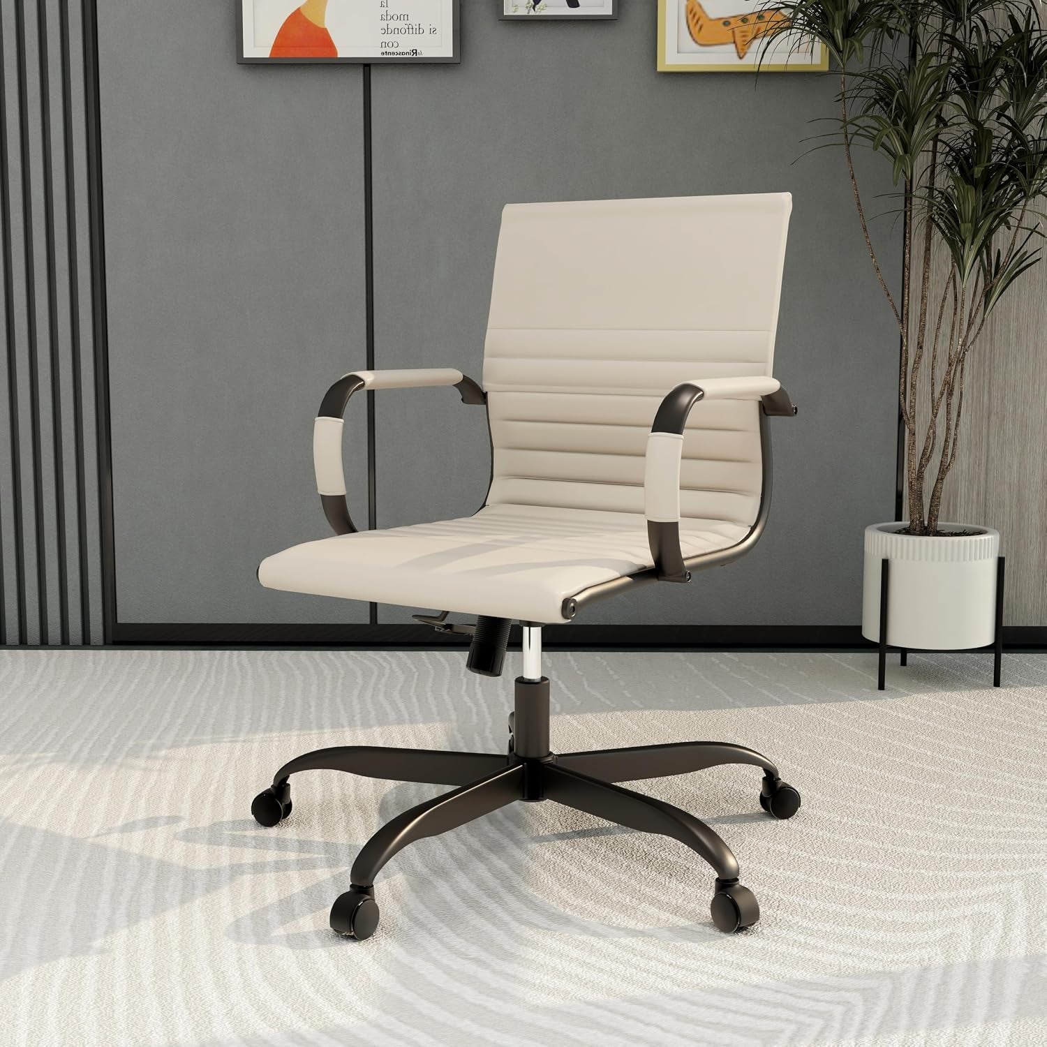 Ergonomic Leather Office Chair With Adjustable Tilt And Swivel Comfort
