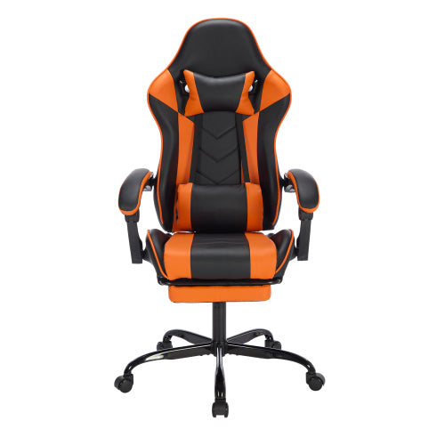 Ergonomic Gaming Chair, Footrest, Lumbar Massage, Orange - Platinum-Level Office Chairs