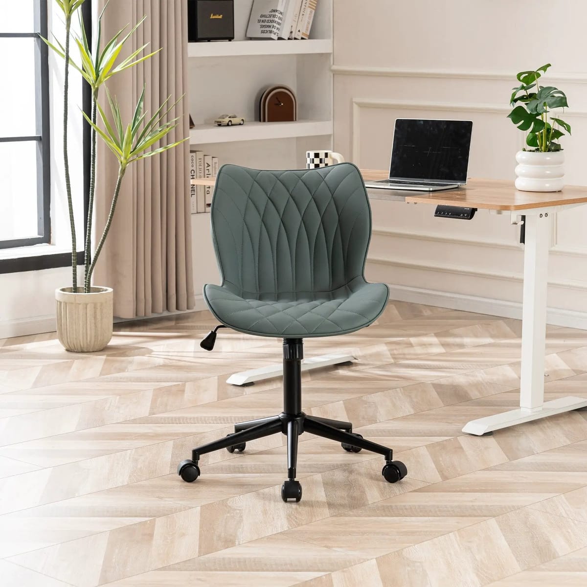 Swivel Armless Desk Chair Office Chairs Makeup Vanity Chair