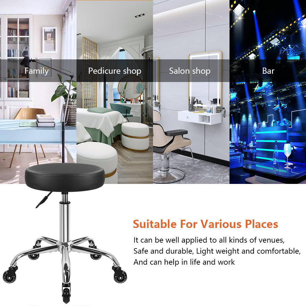 Premium Black Salon Chair With Height Adjustment And Casters