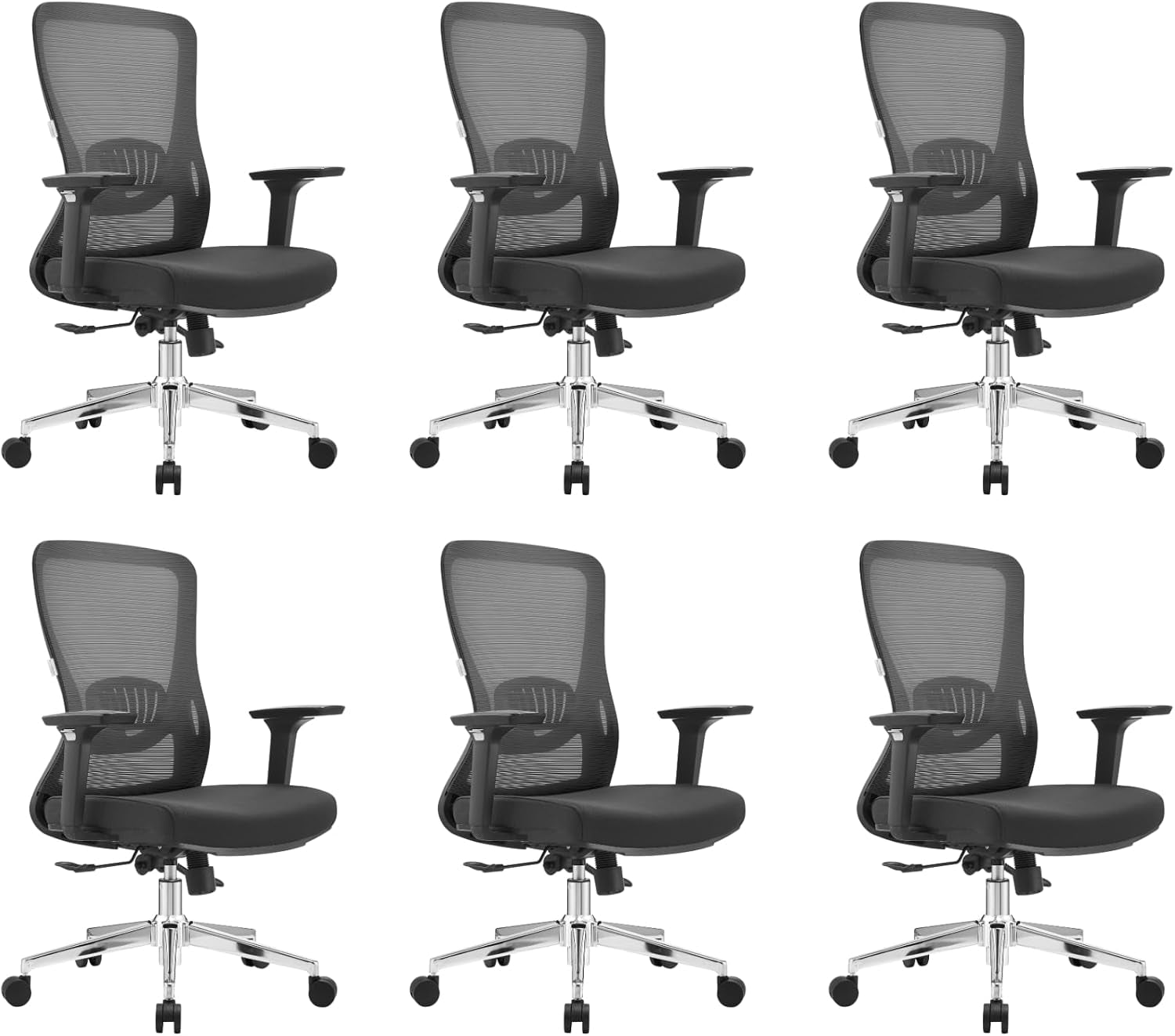 Leisuremod Ergonomic Office Chair Mid-Back Mesh Computer Adjustable Lumbar Support Conference Room Chair with Swivel and Tilt Adorit Series in Grey