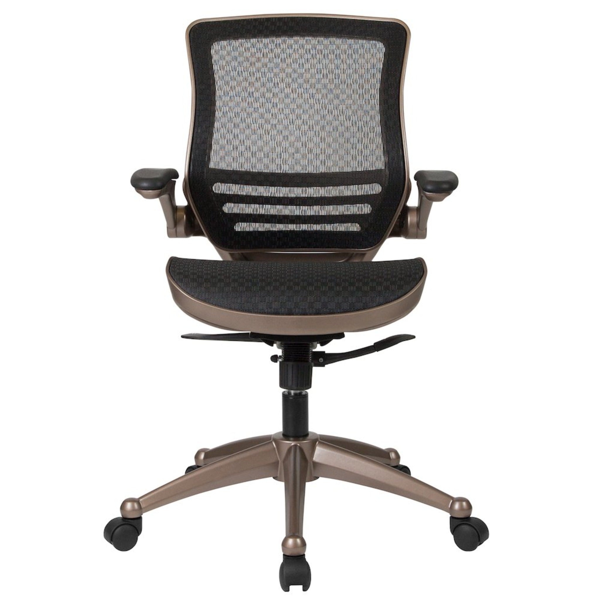 Mid-Back Black Mesh Executive Swivel Office Chair with Melrose Gold Frame