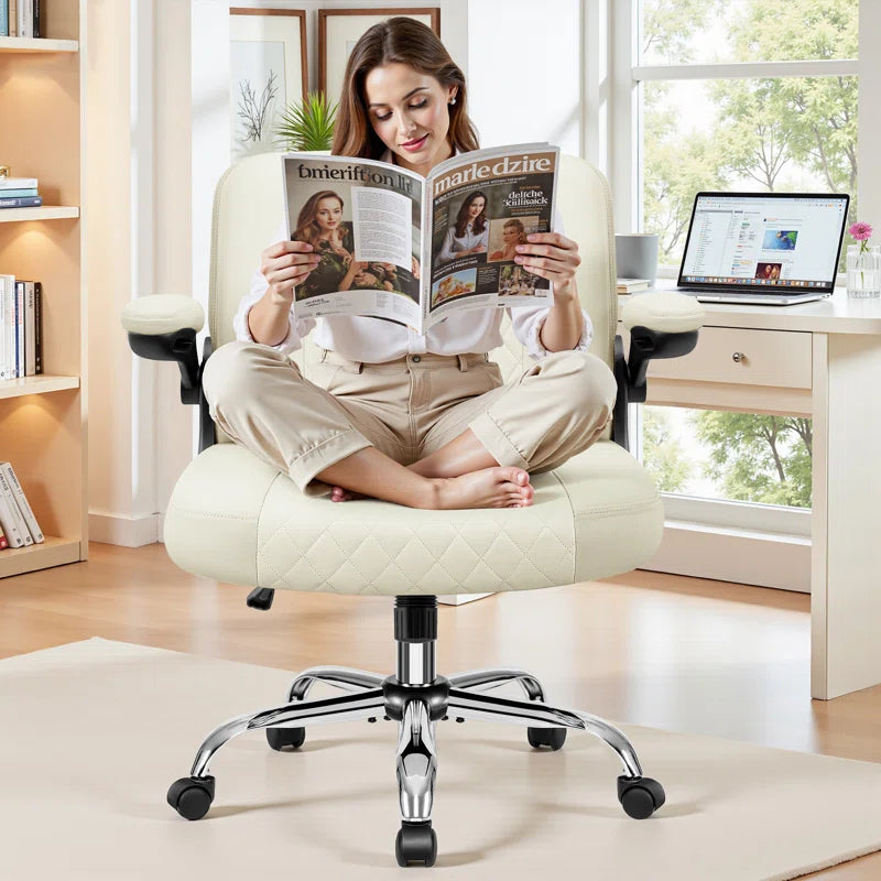 Big and Tall Office Chair 400Lbs, Adjustable Lumbar Support Executive Office Chair