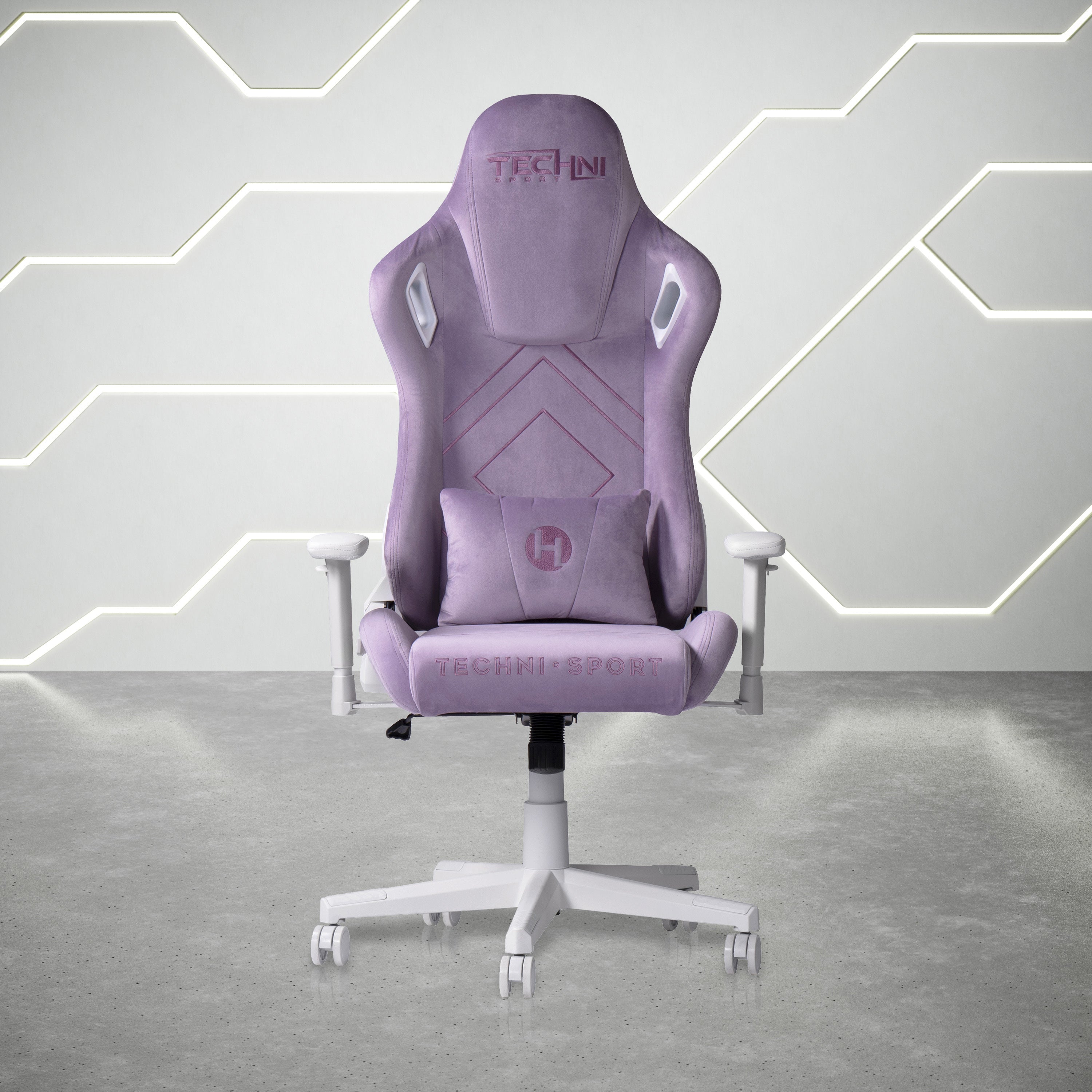 Velvet Memory Foam Gaming Chair Purple With Adjustable Height