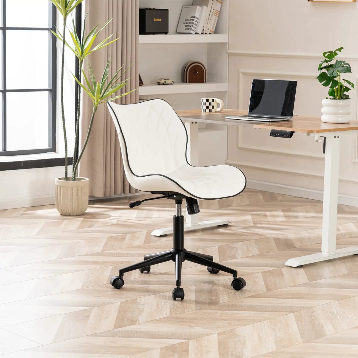 Swivel Armless Desk Chair Office Chairs Makeup Vanity Chair