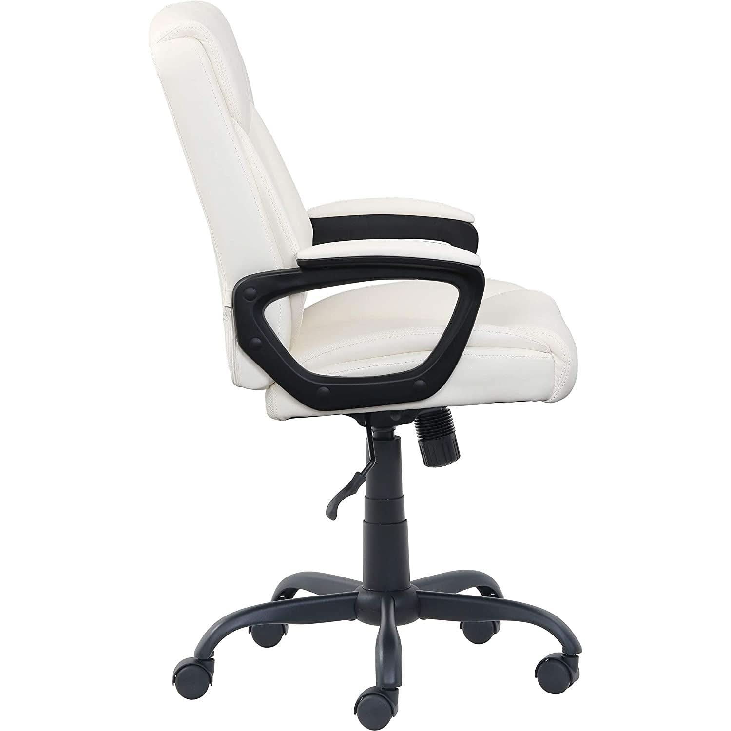 Cream Puresoft PU Leather Office Chair with Padded Arms - Platinum-Level Office Chairs