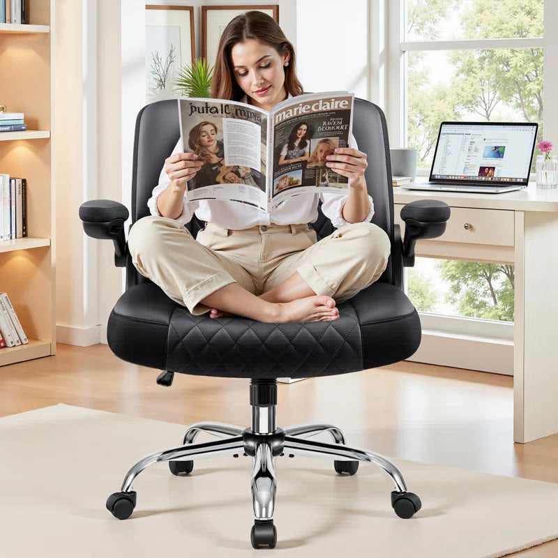 Big and Tall Office Chair 400Lbs, Adjustable Lumbar Support Executive Office Chair