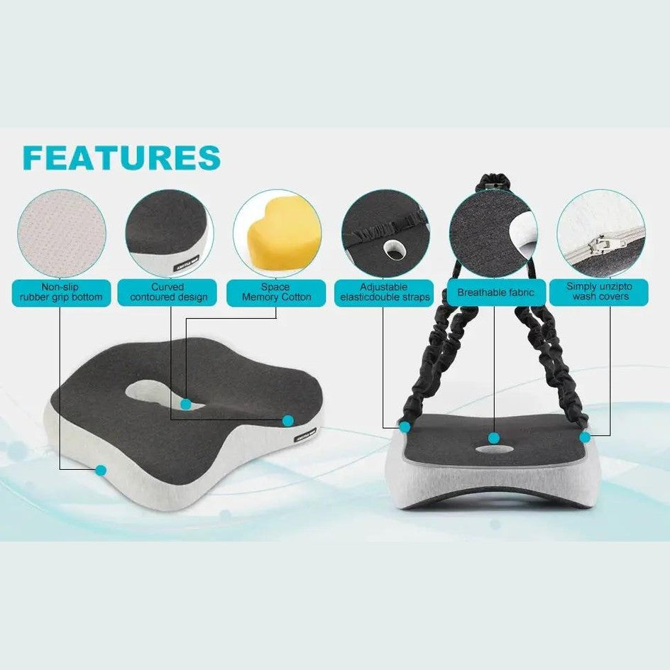 Memory Foam Office Chair Cushion Car Seat Support Waist Pillow Massage Lumbar Orthopedic Pillow Buttock Coccyx Cushion Back Pads by Platinum-Level Office Chairs