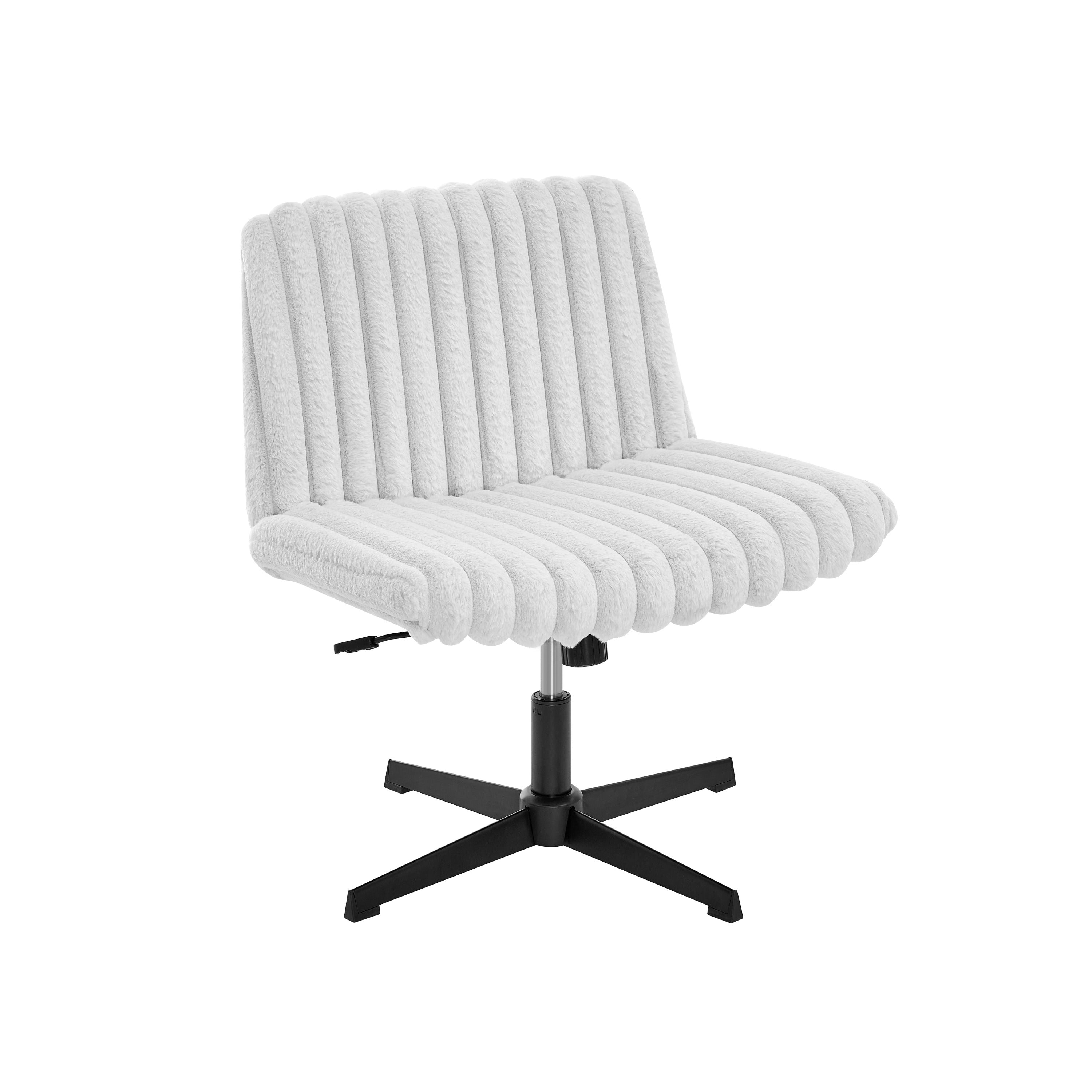 Blynn adjustable swivel criss cross vanity chair, gray