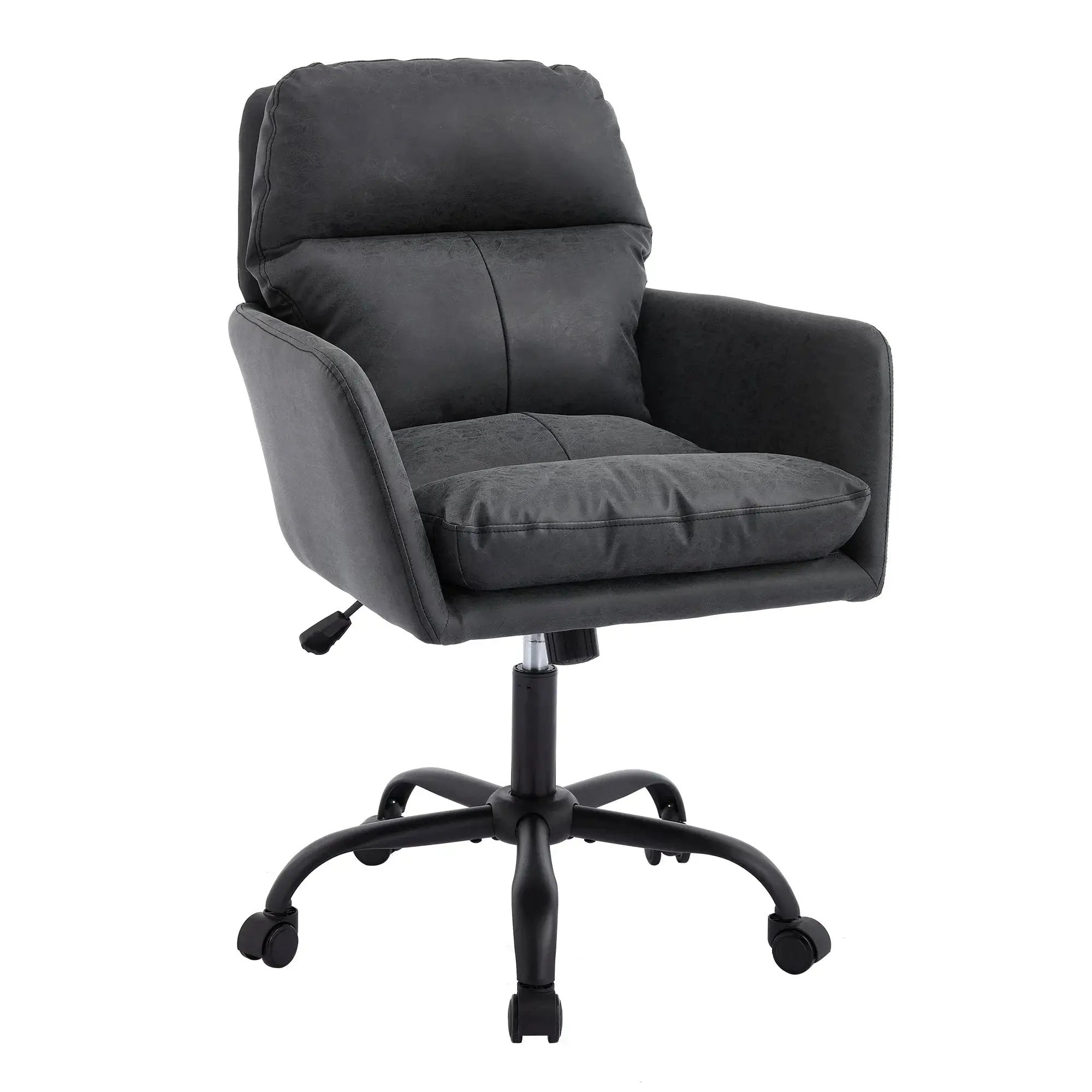 TY Adjustable Ergonomic Office Chair Leather Black For All Day Comfort by Platinum-Level Office Chairs