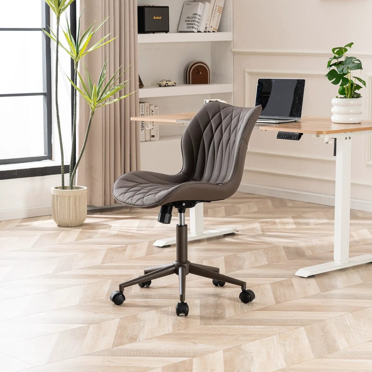 Swivel Armless Desk Chair Office Chairs Makeup Vanity Chair