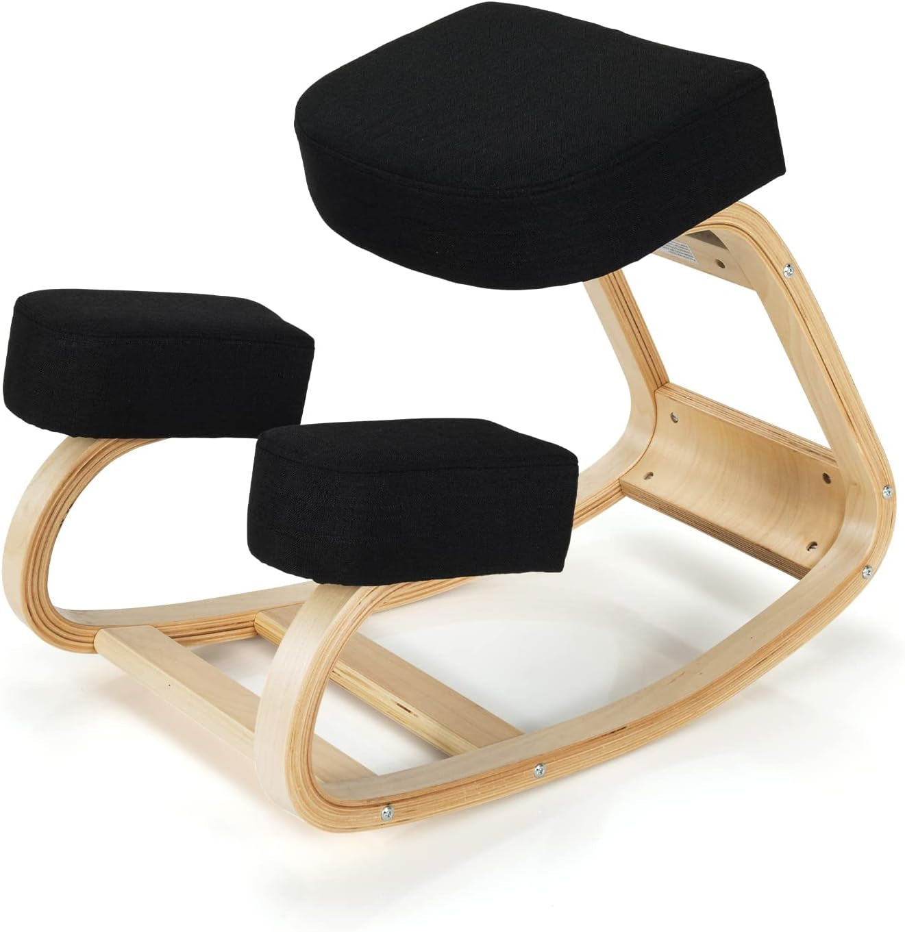 GIANTEX Kneeling Chair, Wood Posture Chair, Max Load 330 Lbs, Rocking Knee Chair with Soft Cushion, Natural Relief for Back, Shoulder or Neck Pain, Ergonomic Kneeling Chair for Office Home