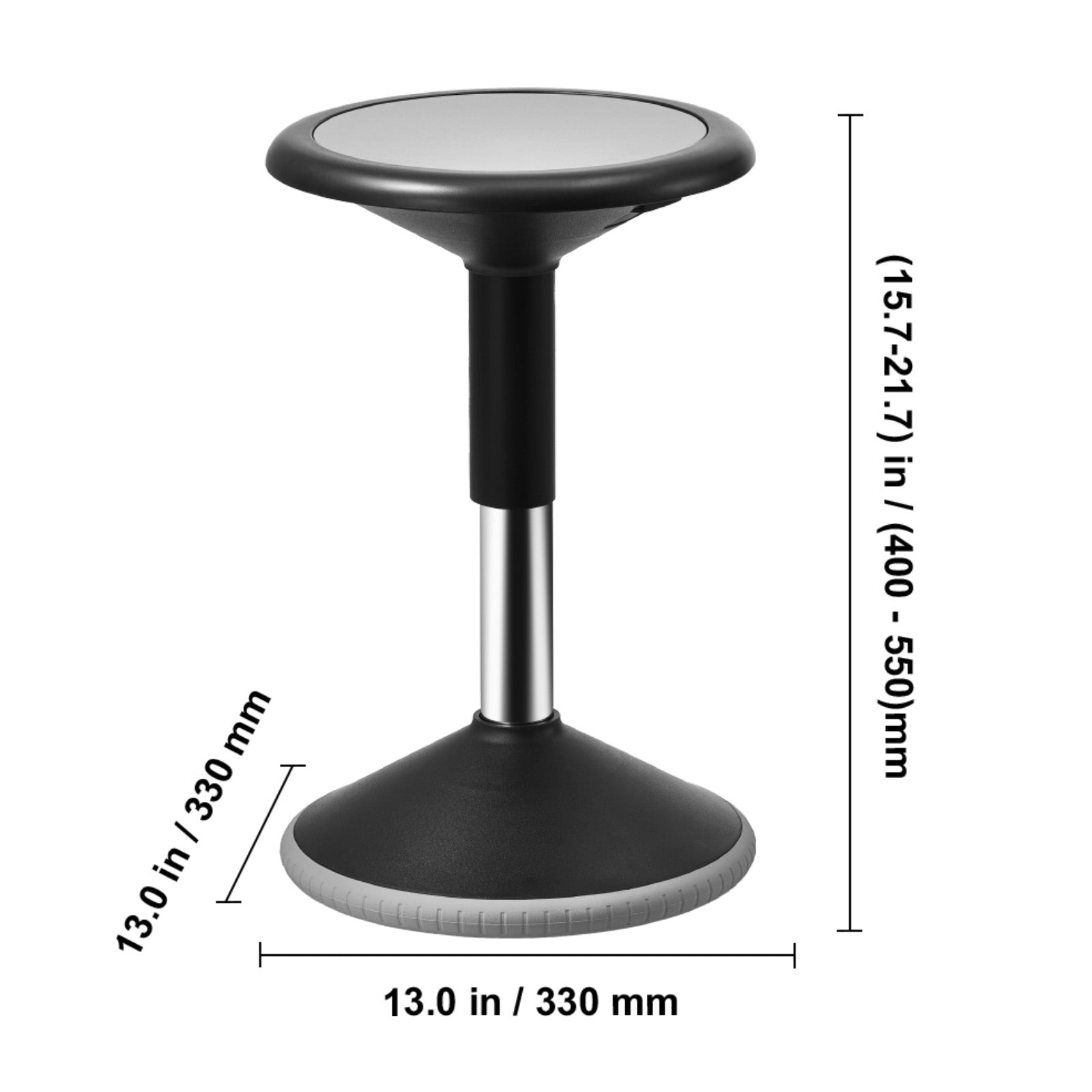 Black Wobble Chair, Height Adjustable Active Seat