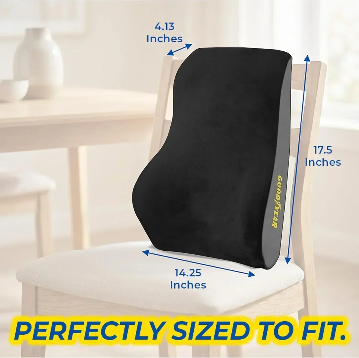 Goodyear Premium Tall Lumbar Support Cushion for Back Relief by Platinum-Level Office Chairs
