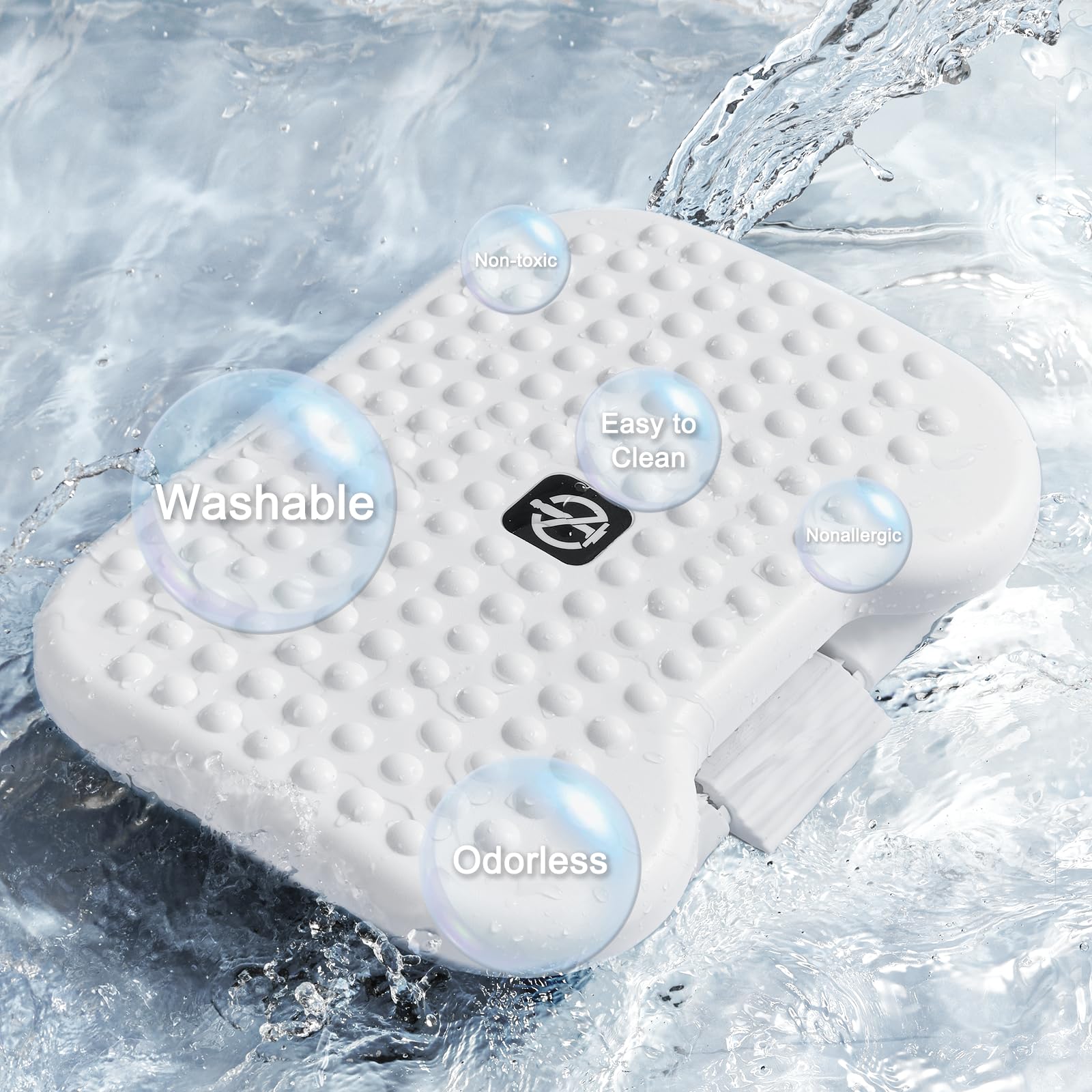 Adjustable Desk Footrest, Foot Rest for Under Desk at Work with Massage, Adjustable Foot Stool with 3 Height Position & 30 Degree Tilt Angle Adjustment for Home, Office