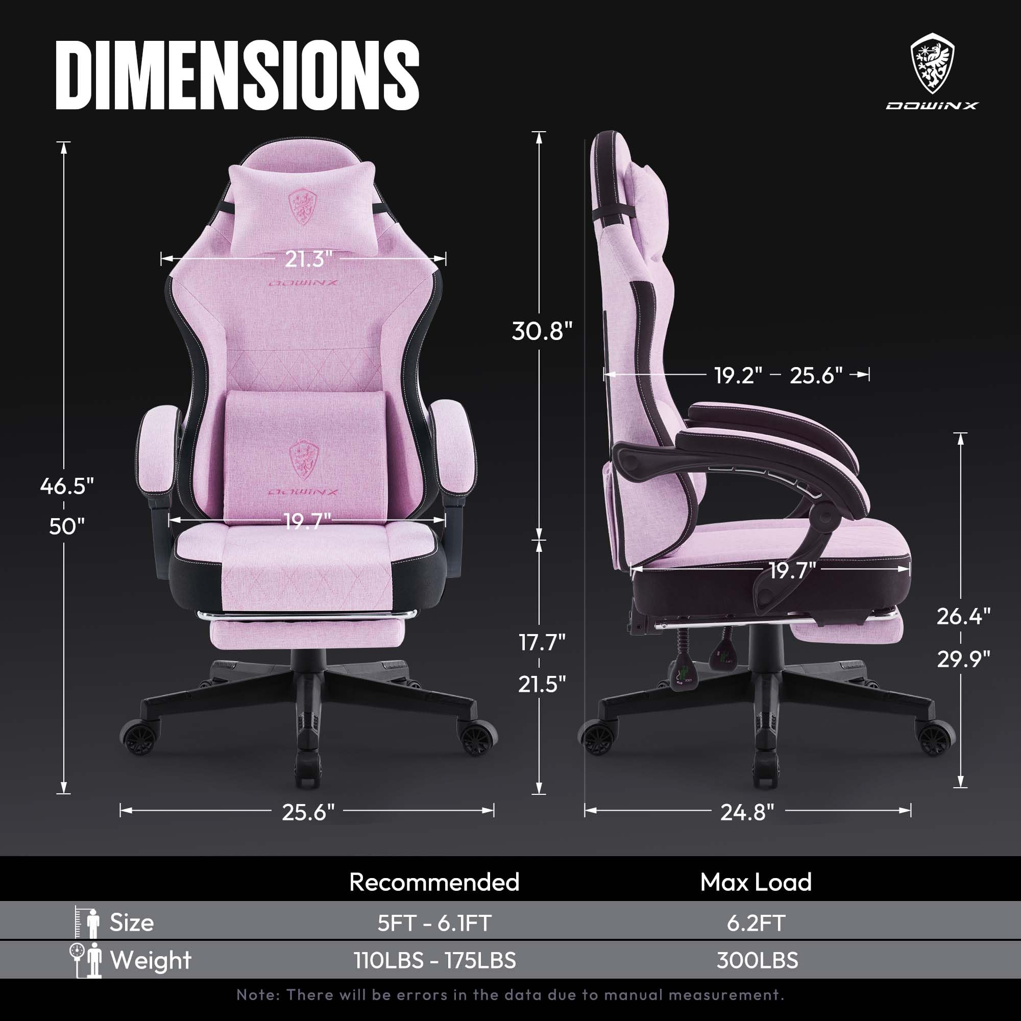 Dowinx High Back Ergonomic Gaming Chair with Massage and Footrest, Beige