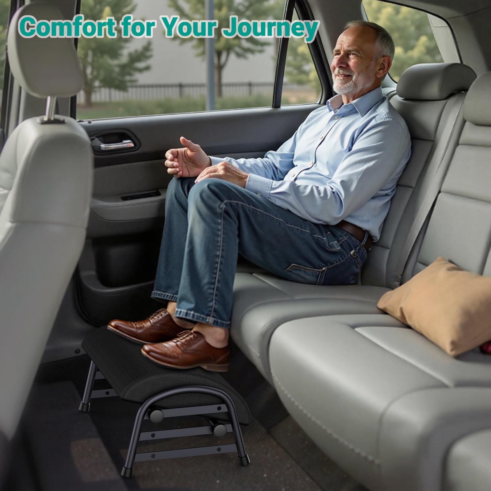 Adjustable Under Desk Foot Rest Ergonomic Memory Foam