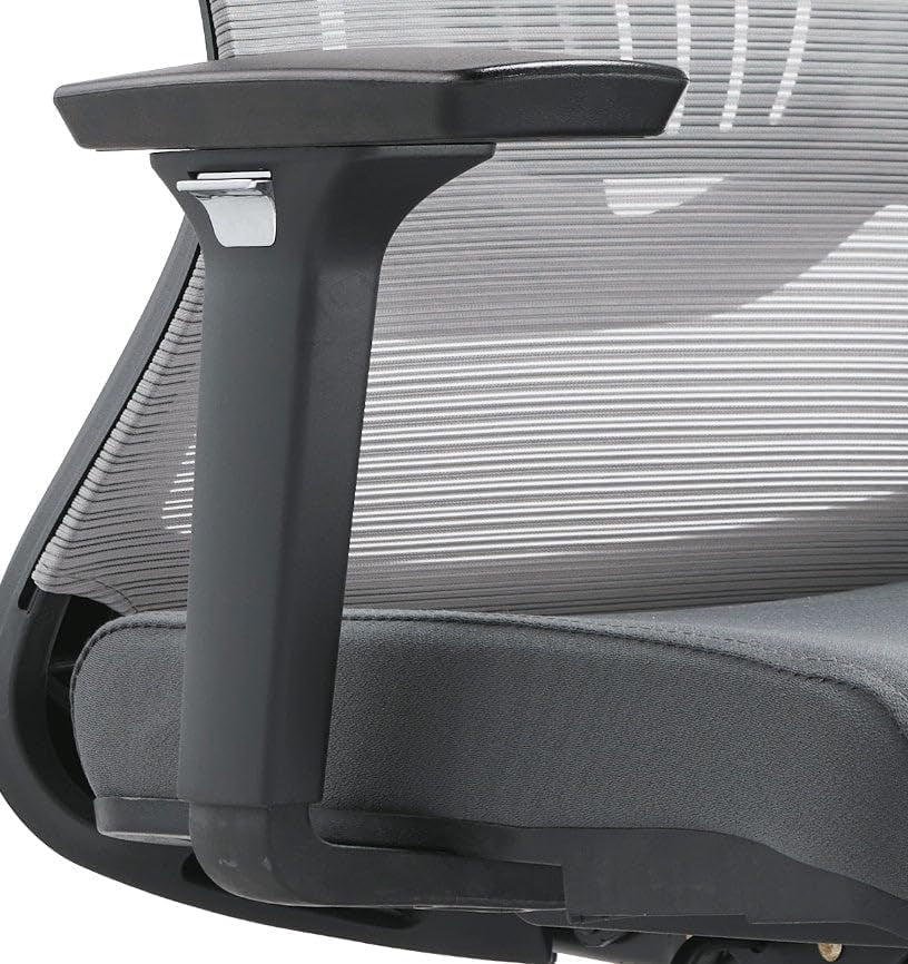 Leisuremod Ergonomic Office Chair Mid-Back Mesh Computer Adjustable Lumbar Support Conference Room Chair with Swivel and Tilt Adorit Series in Grey