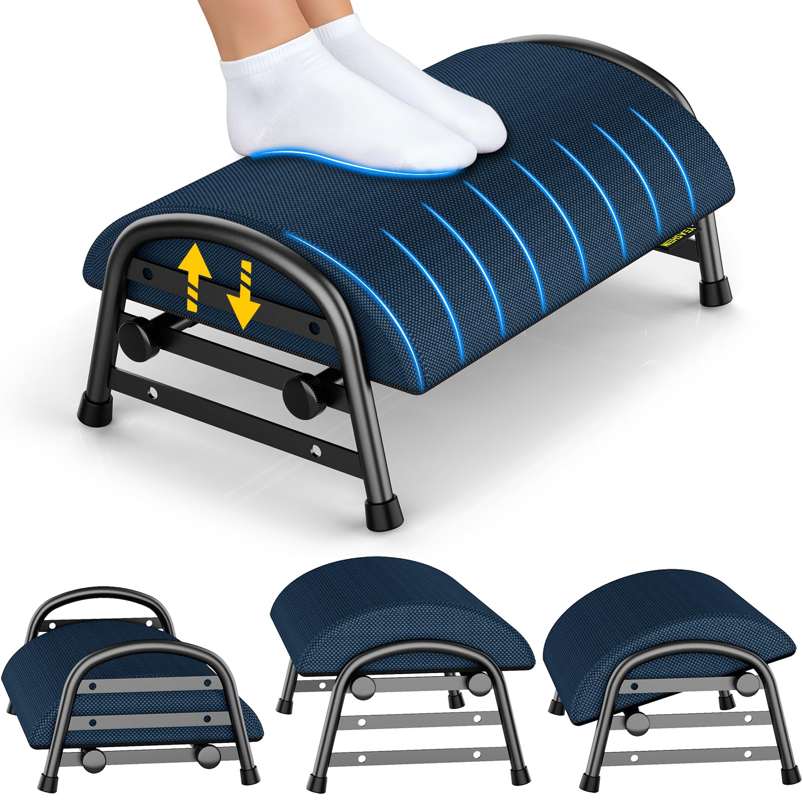 Adjustable Under Desk Foot Rest Ergonomic Memory Foam