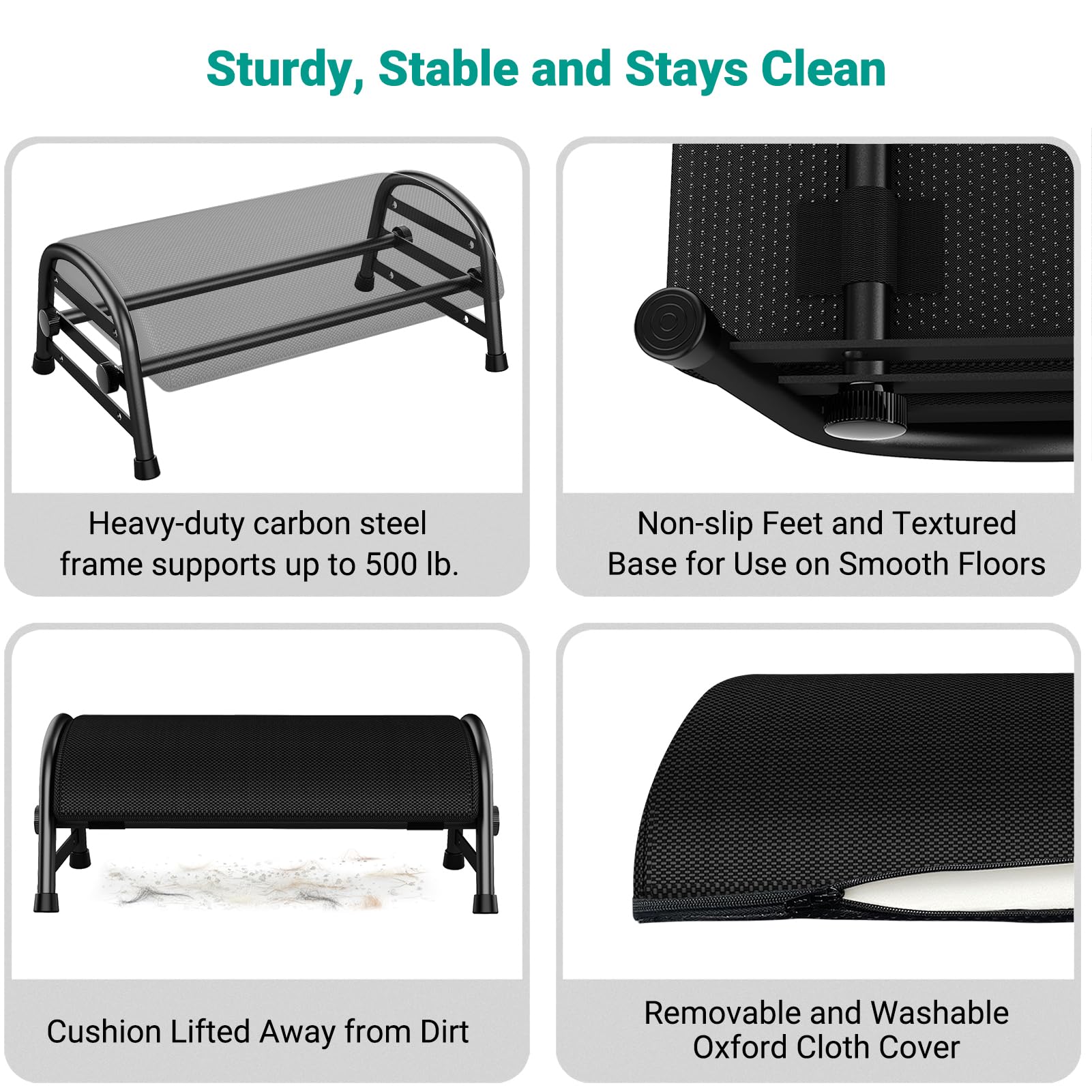 Adjustable Under Desk Foot Rest Ergonomic Memory Foam