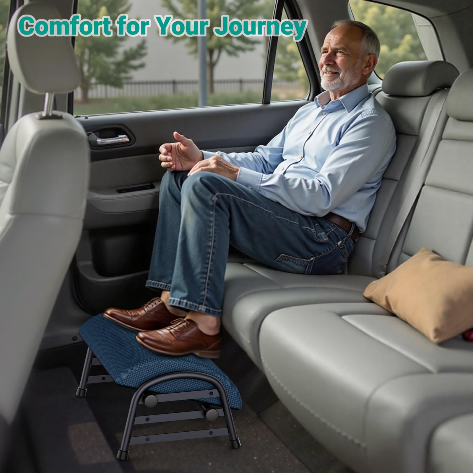 Adjustable Under Desk Foot Rest Ergonomic Memory Foam