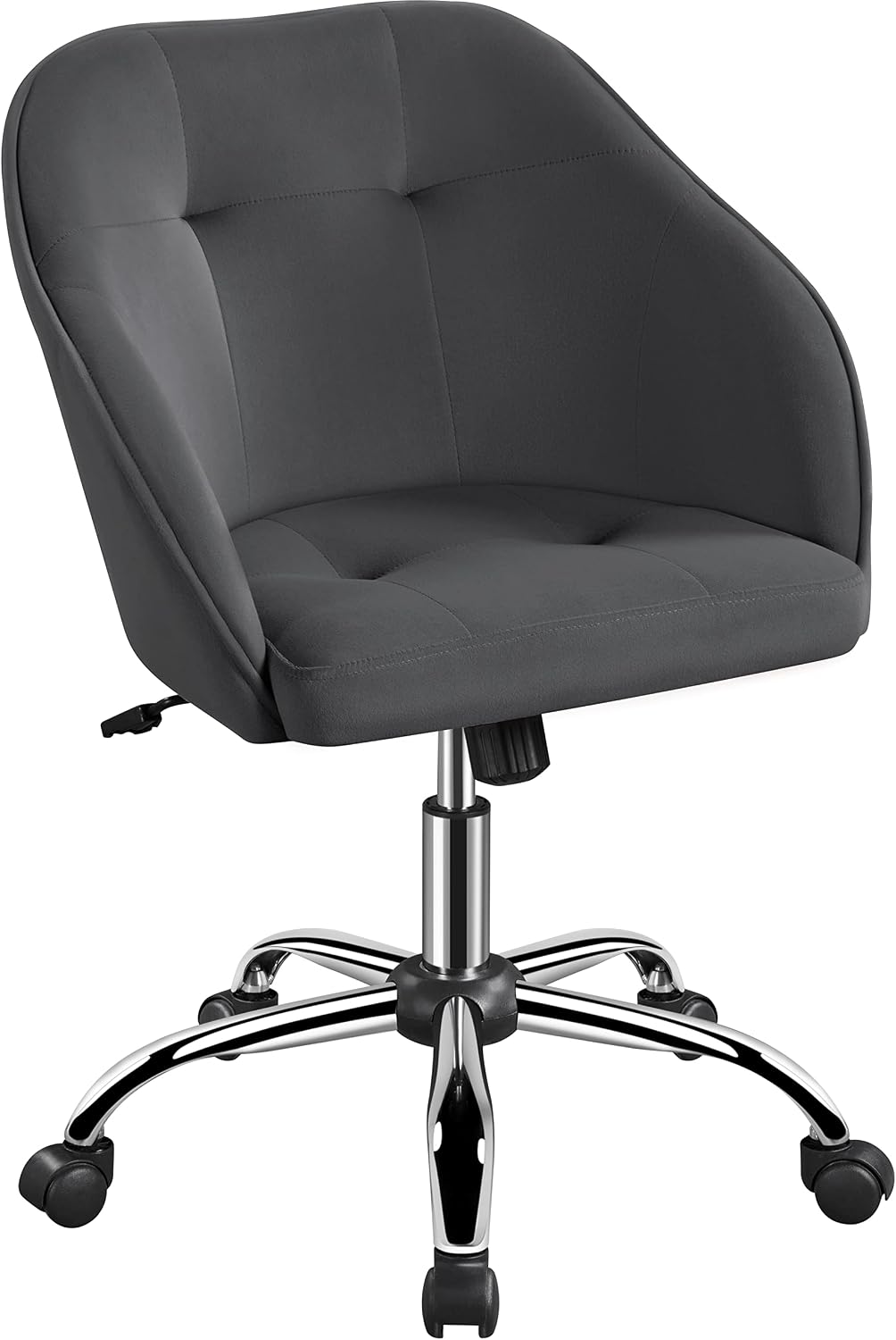 Grey Velvet Office Chair with Armrests and Large Seat - Platinum-Level Office Chairs