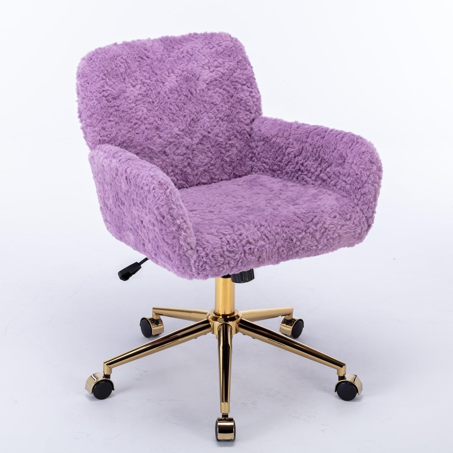 A&A Furniture Violet Velvet Chair, Golden Metal Base - Platinum-Level Office Chairs