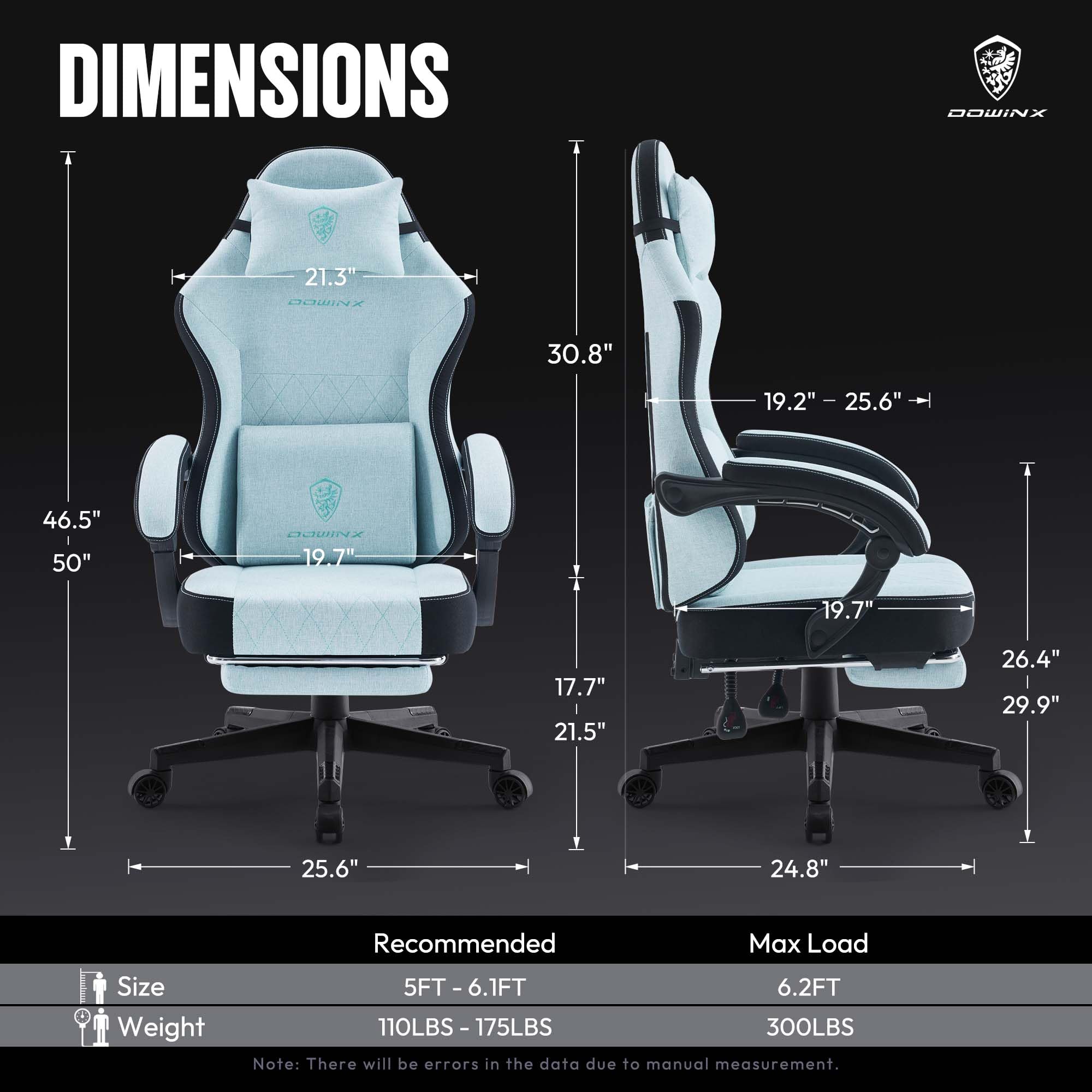 Dowinx High Back Ergonomic Gaming Chair with Massage and Footrest, Beige