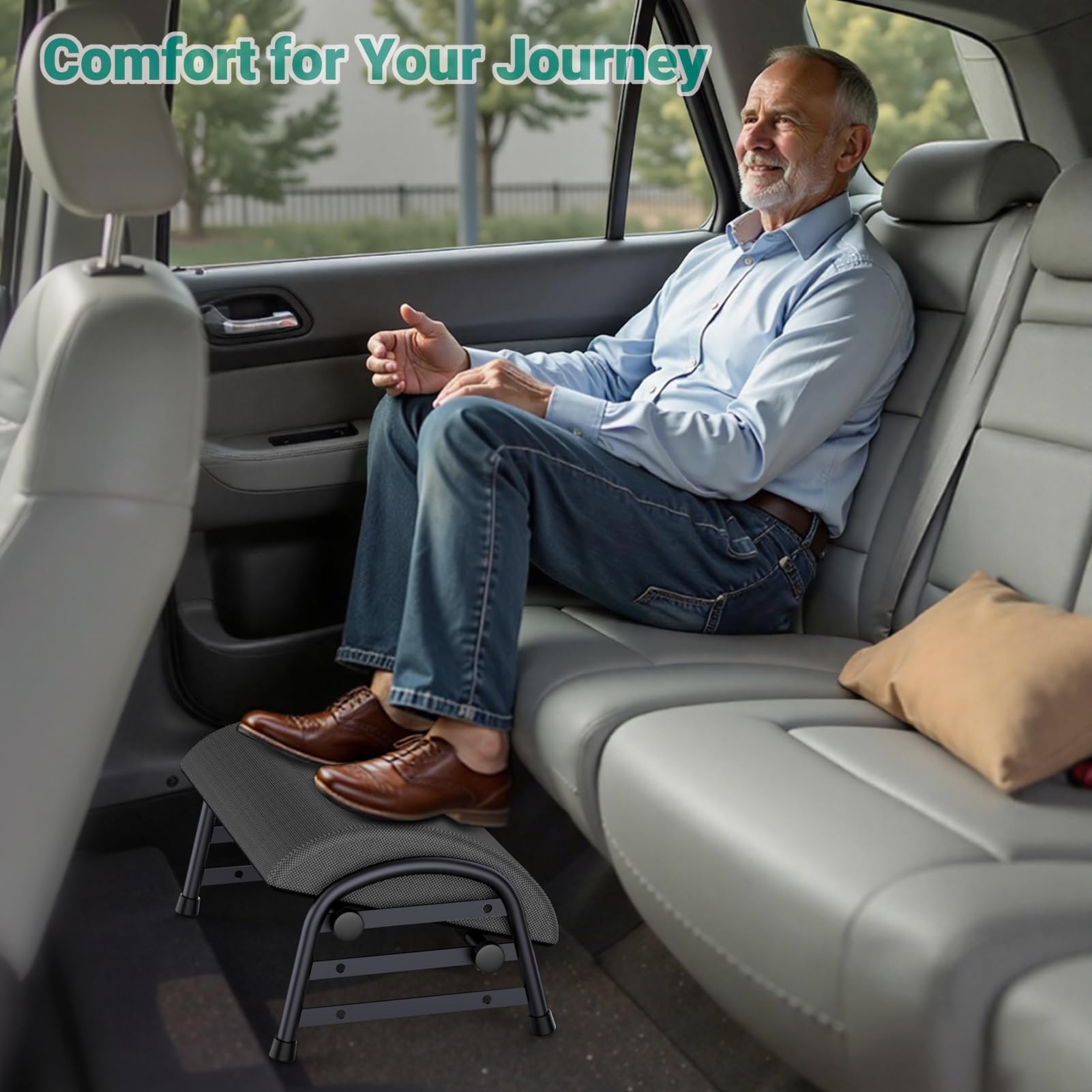 Adjustable Under Desk Foot Rest Ergonomic Memory Foam