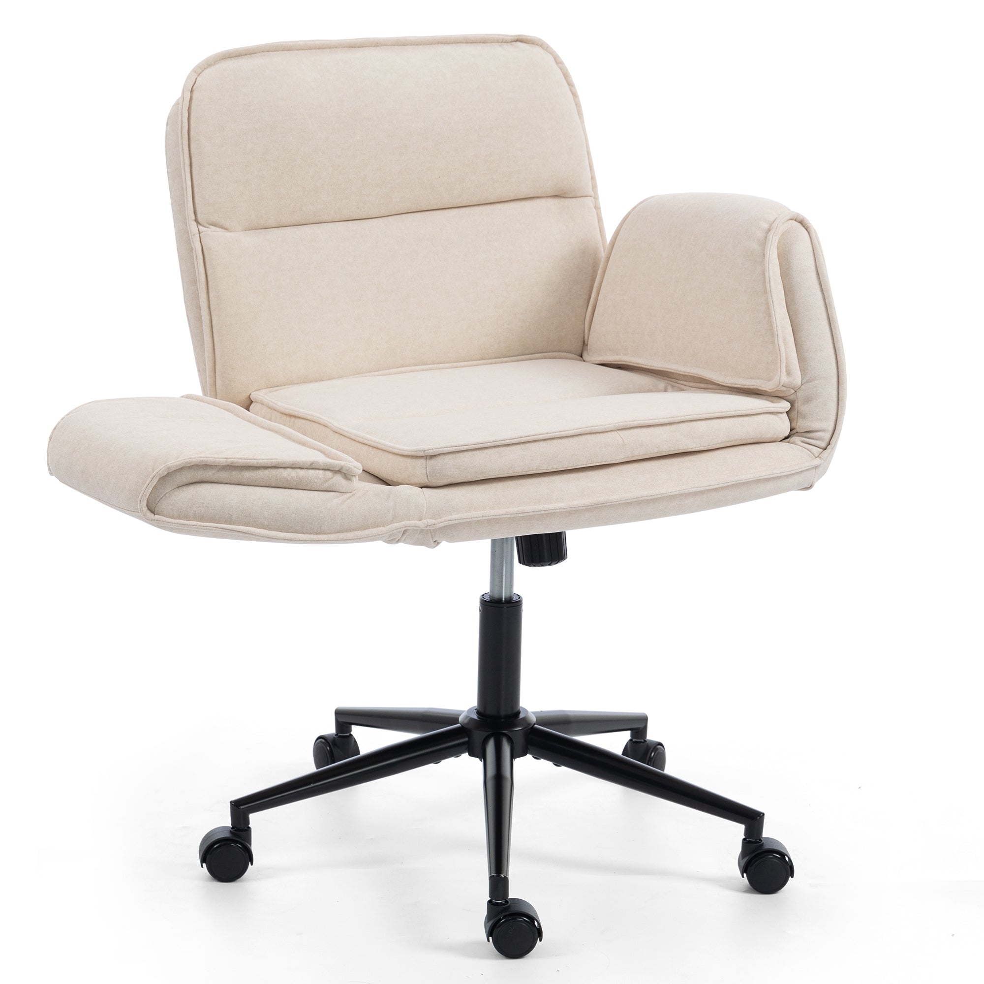 Beige Cat Scratch Resistant Fabric Swivel Desk Chair