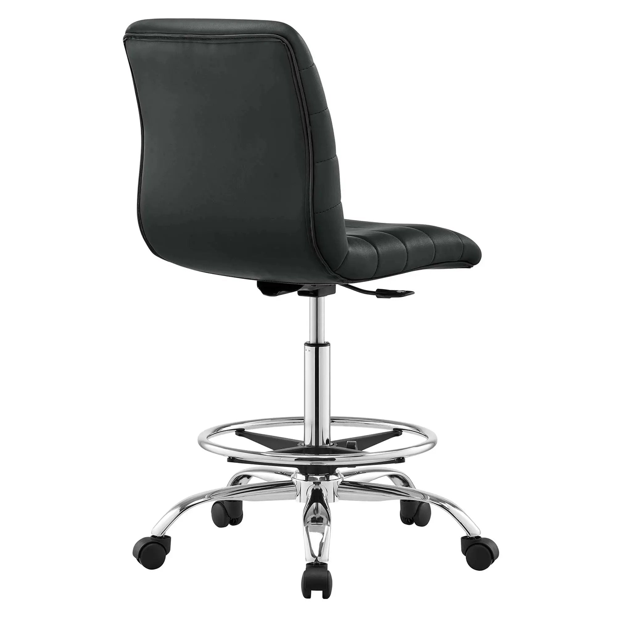 Drafting Chair Vegan Leather Armless Adjustable Stool