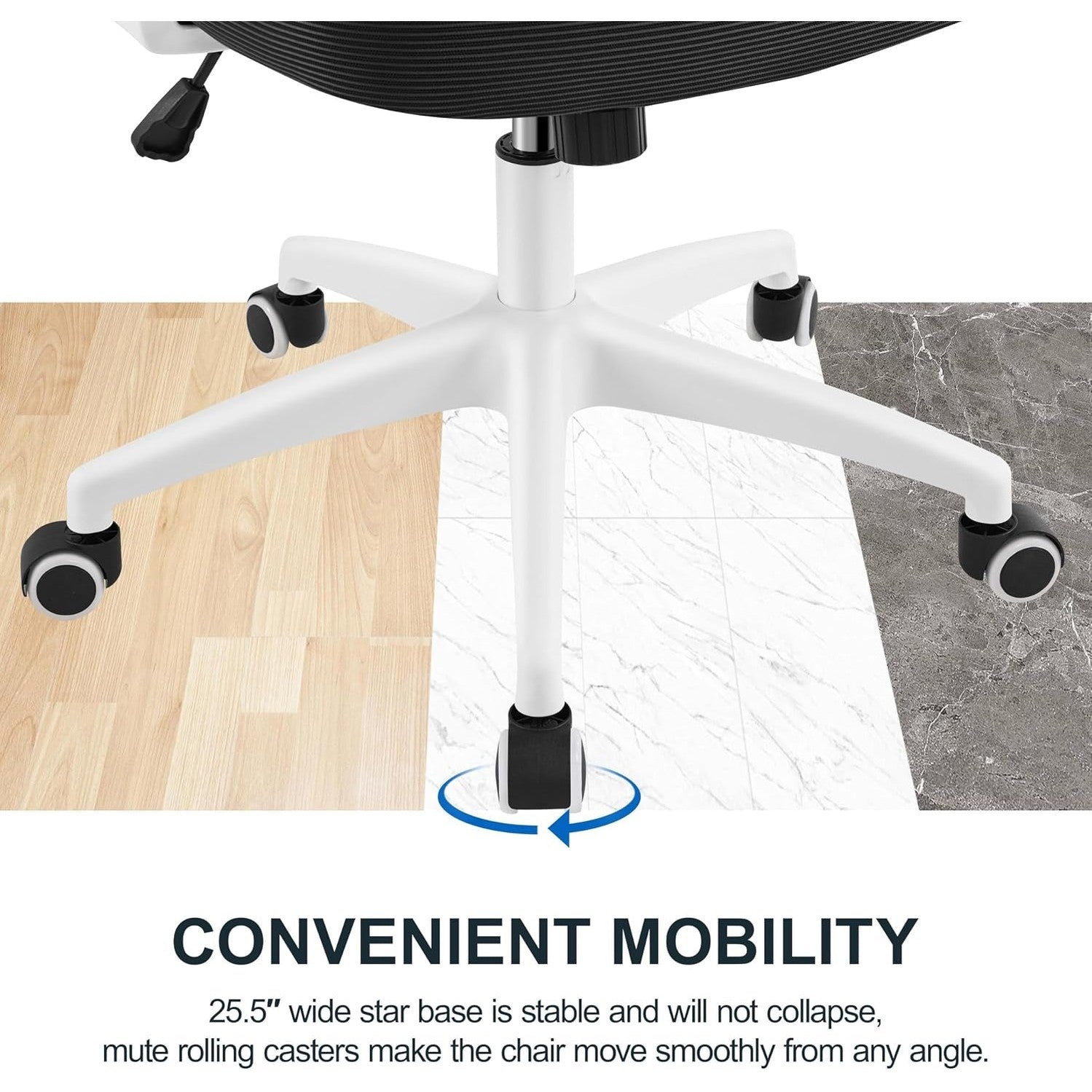 Yaheetech Ergonomic Office Chair with Headrest, Lumbar Support, White/Black | Breathable Mesh High-Back Adjustable Headrest, Padded Seat, and Flip-Up Armrests Supports Your Back and Neck, Holds 300Lb