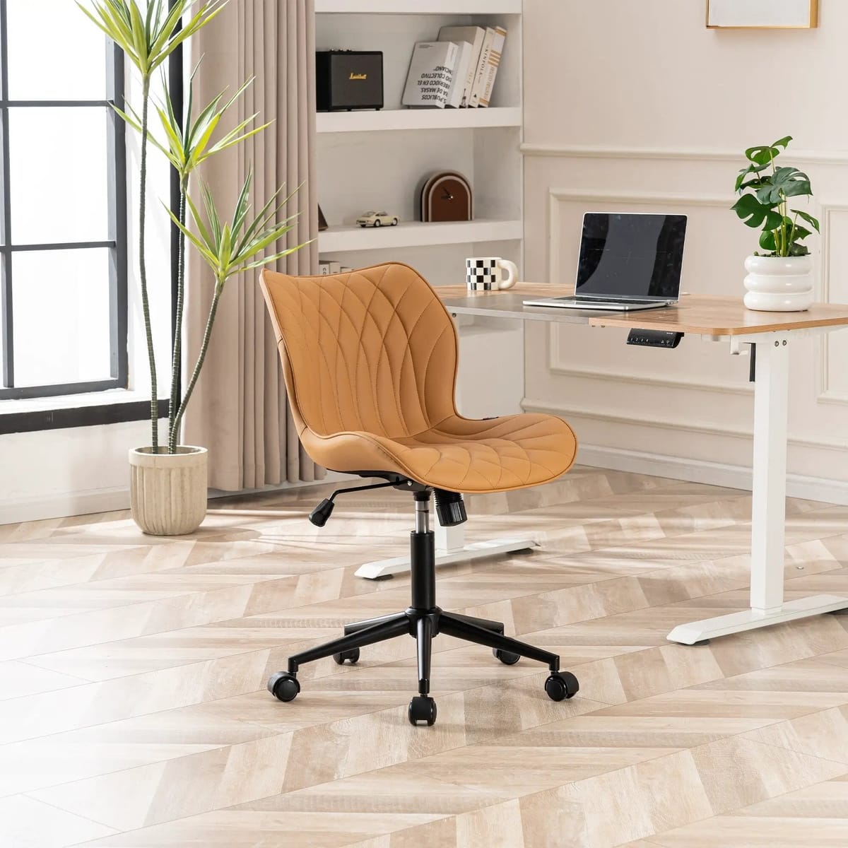 Swivel Armless Desk Chair Office Chairs Makeup Vanity Chair