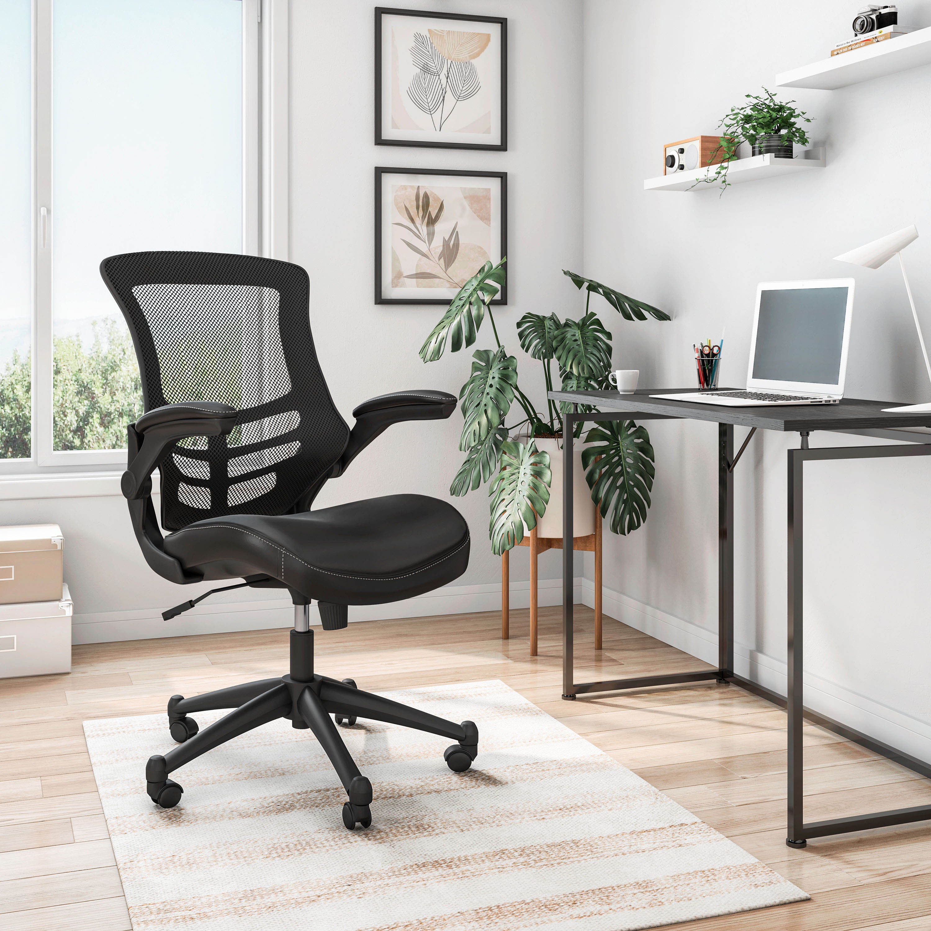 Techni Mobili Mesh Mid-Back Office Chair, Adjustable Arms