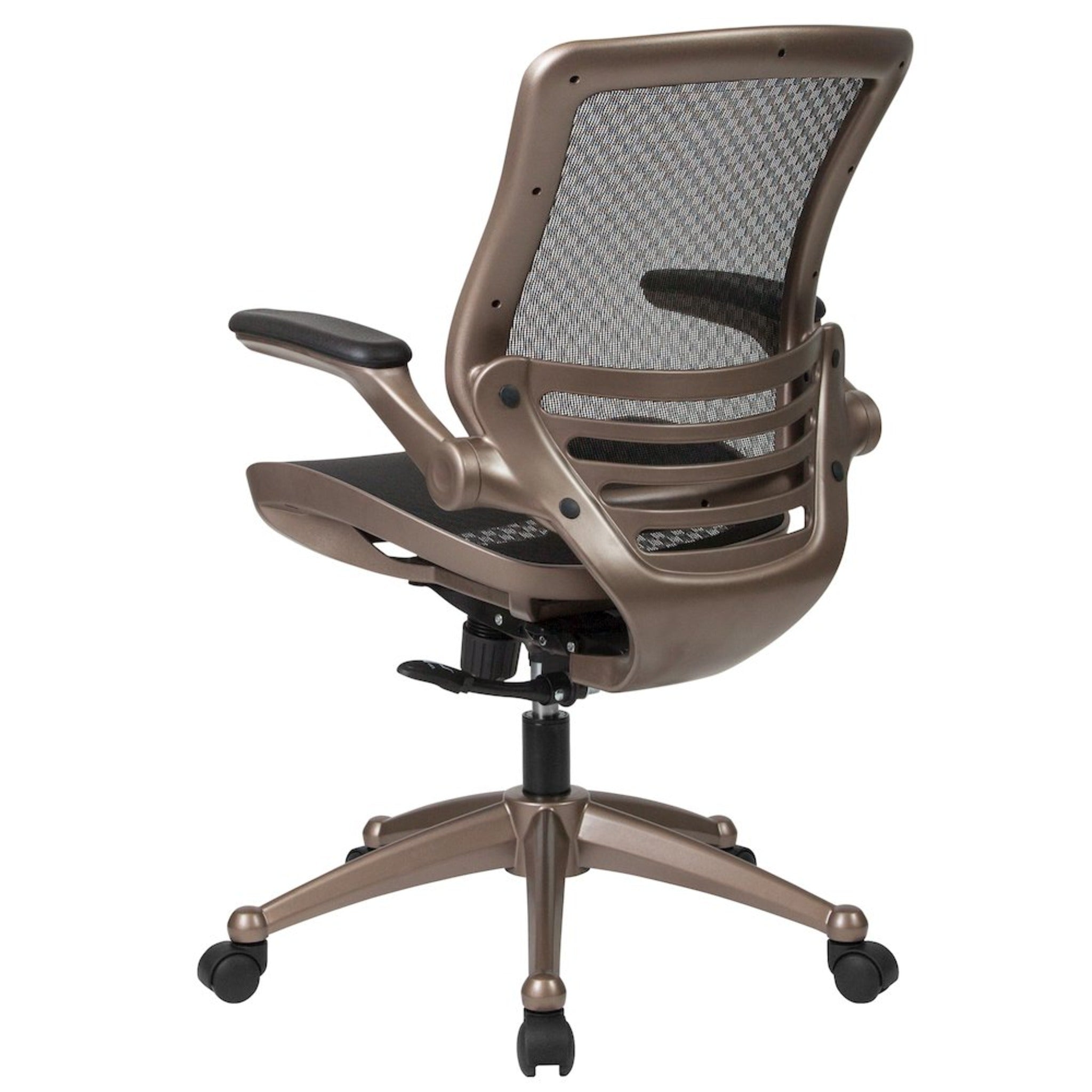 Mid-Back Black Mesh Executive Swivel Office Chair with Melrose Gold Frame