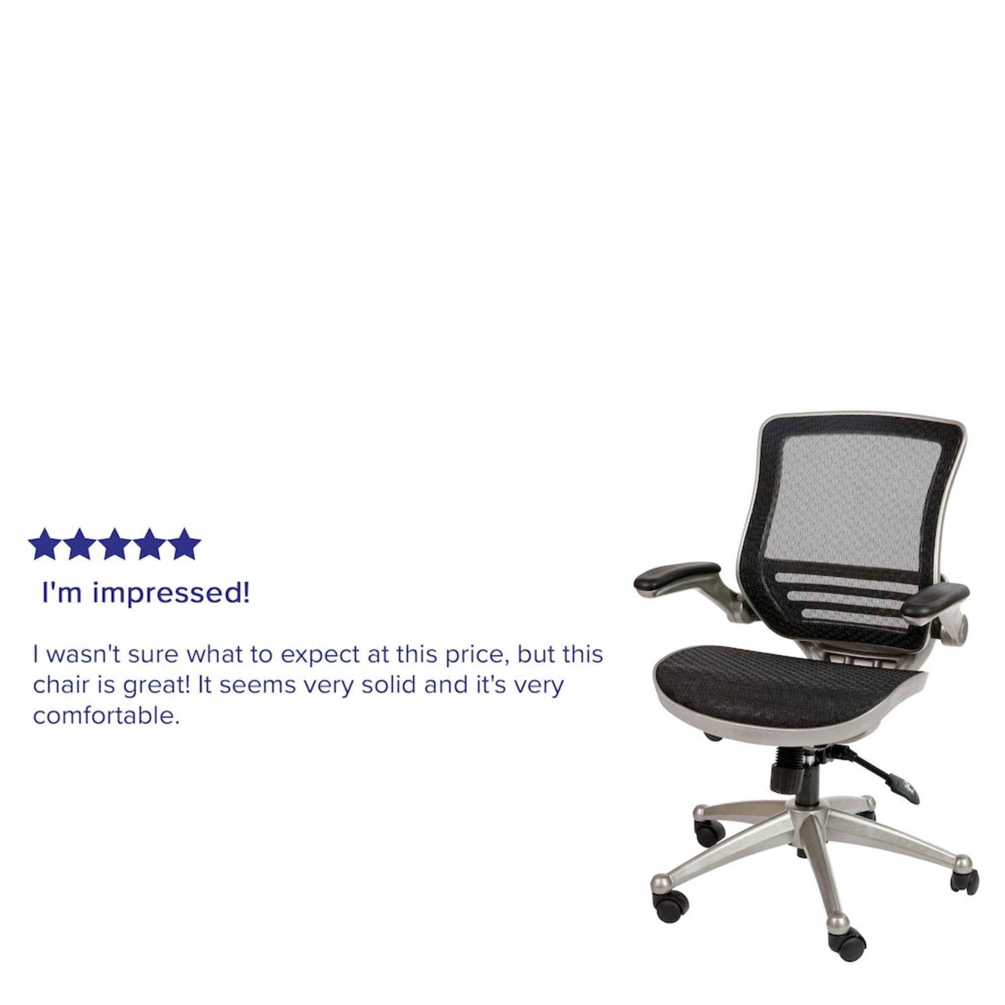 Mid-Back Black Mesh Executive Swivel Office Chair with Graphite Silver Frame