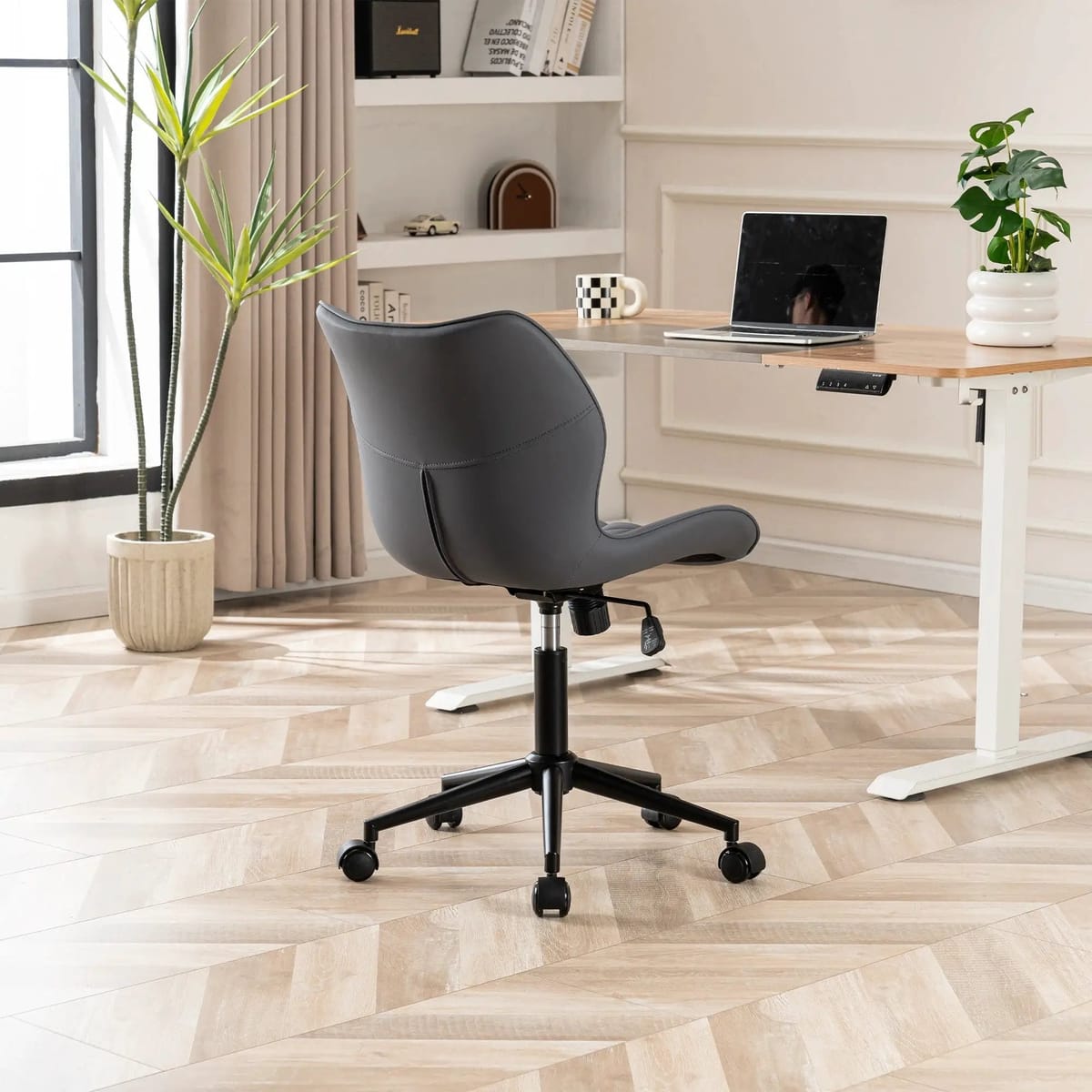 Swivel Armless Desk Chair Office Chairs Makeup Vanity Chair