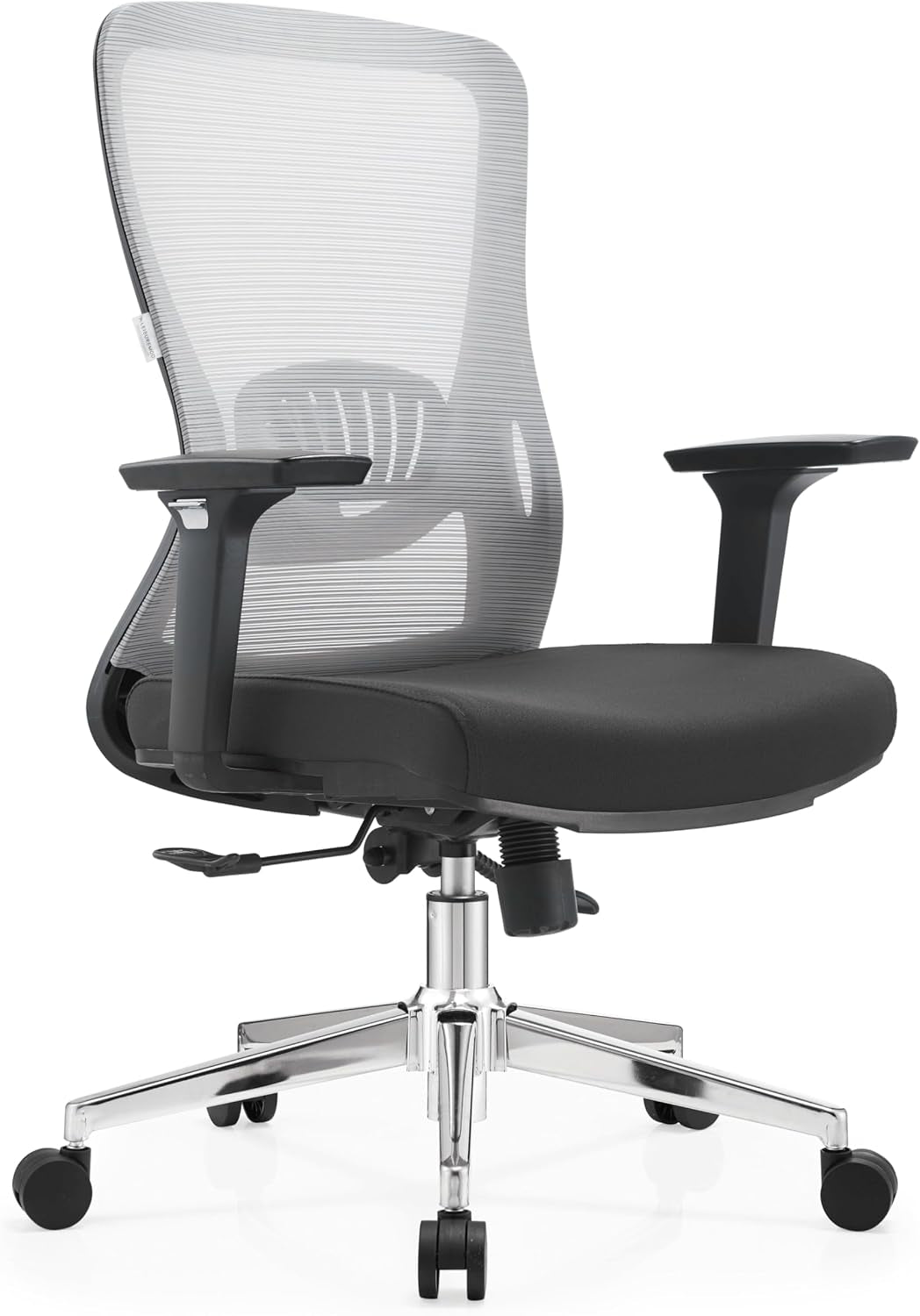 Leisuremod Ergonomic Office Chair Mid-Back Mesh Computer Adjustable Lumbar Support Conference Room Chair with Swivel and Tilt Adorit Series in Grey