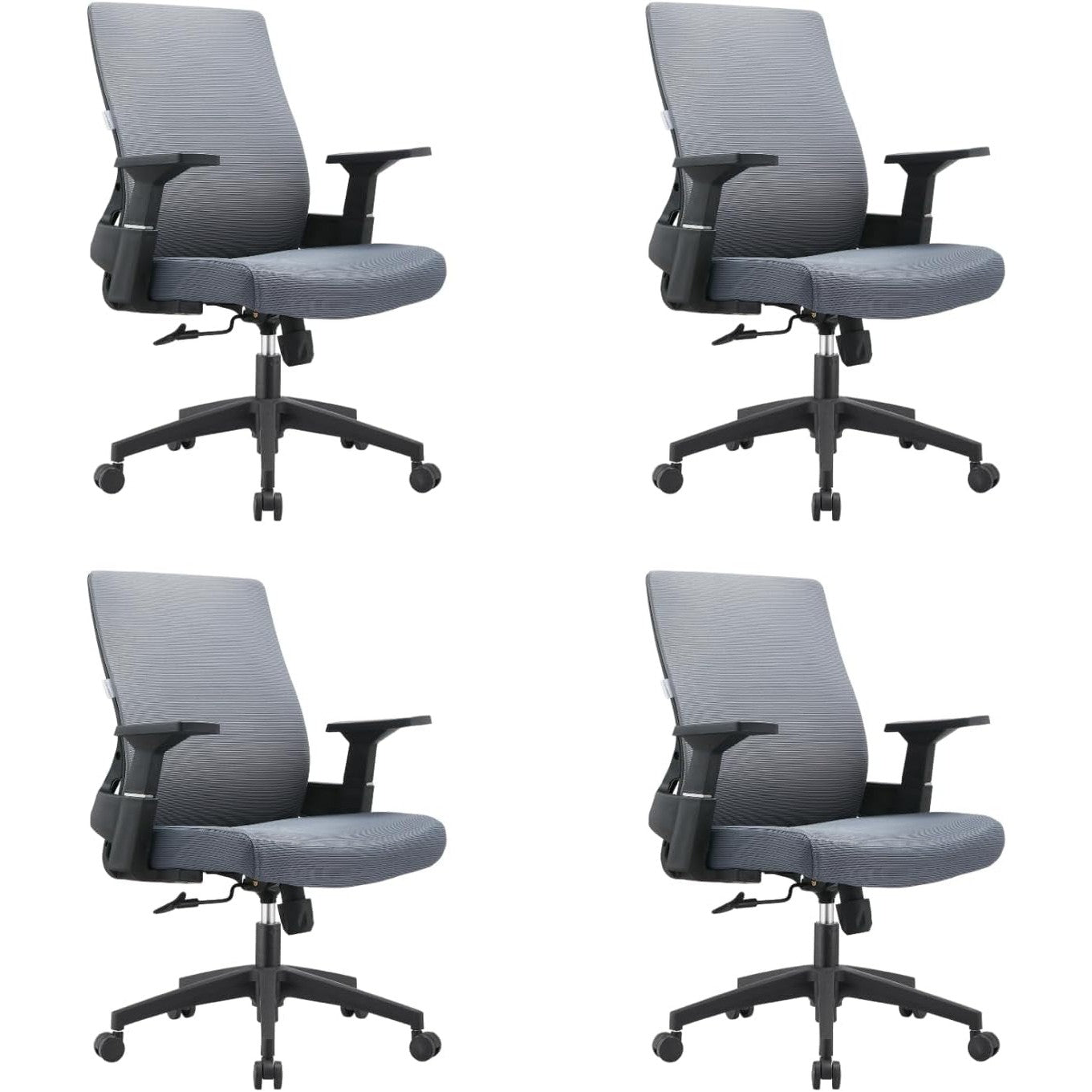 Leisuremod Ergonomic Office Chair, 360 Degree Swivel & Tilt with Rolling Wheels, Adjustable Height, Grey